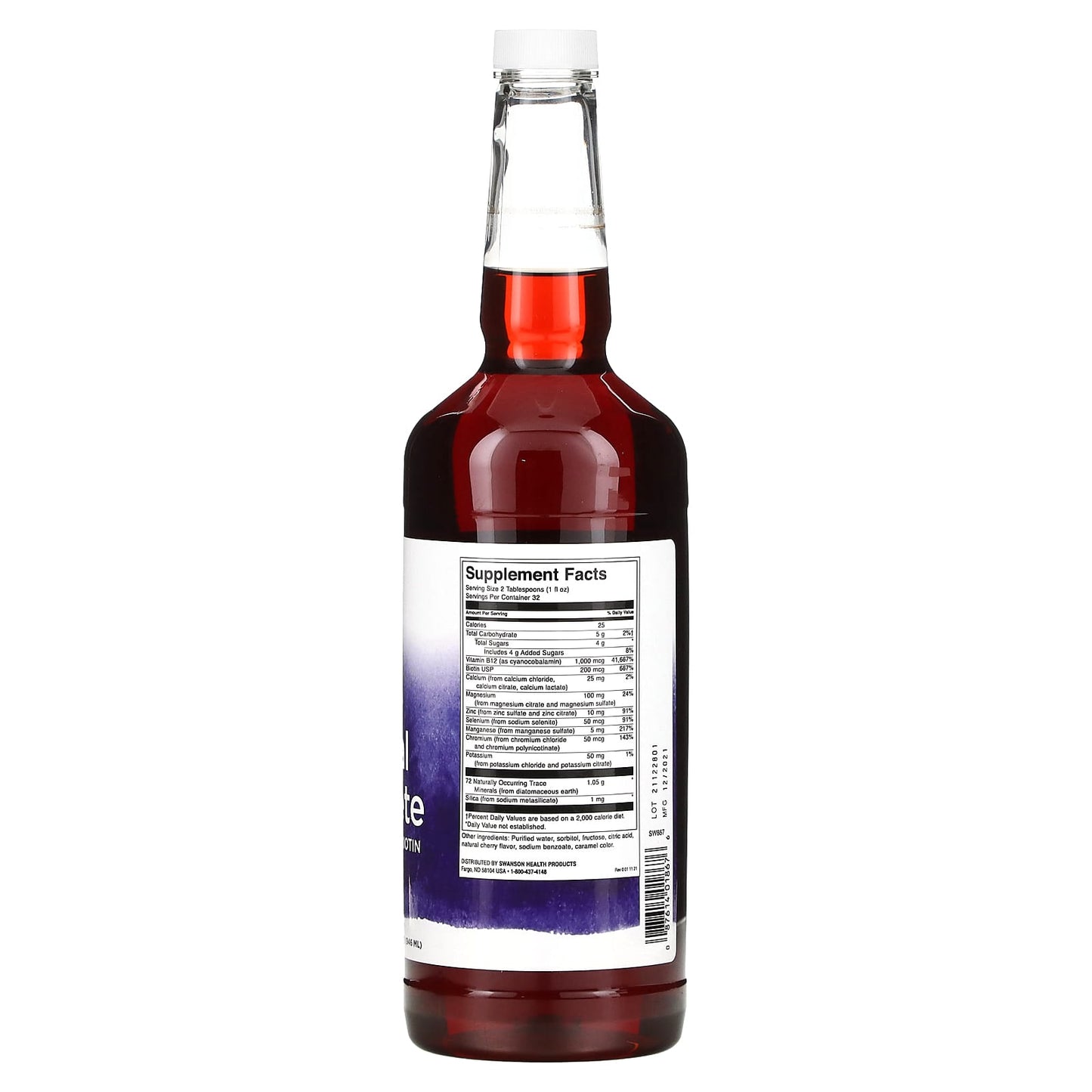 Swanson, Trace Mineral Complete with Vitamin B12 & Biotin, Cherry, 32 fl oz (946 ml) - Image 2
