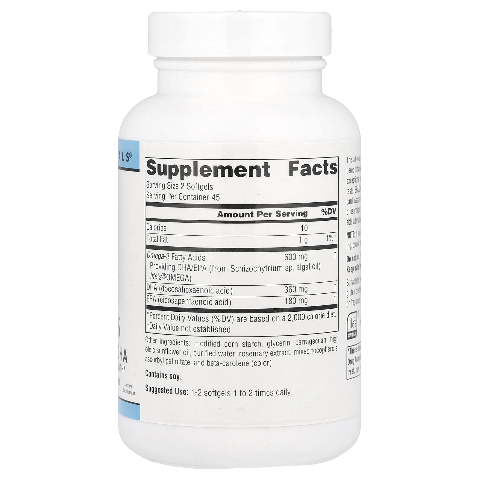 Source Naturals, Vegan Omega-3s, 300 mg , 90 Vegan Softgels - Image 2