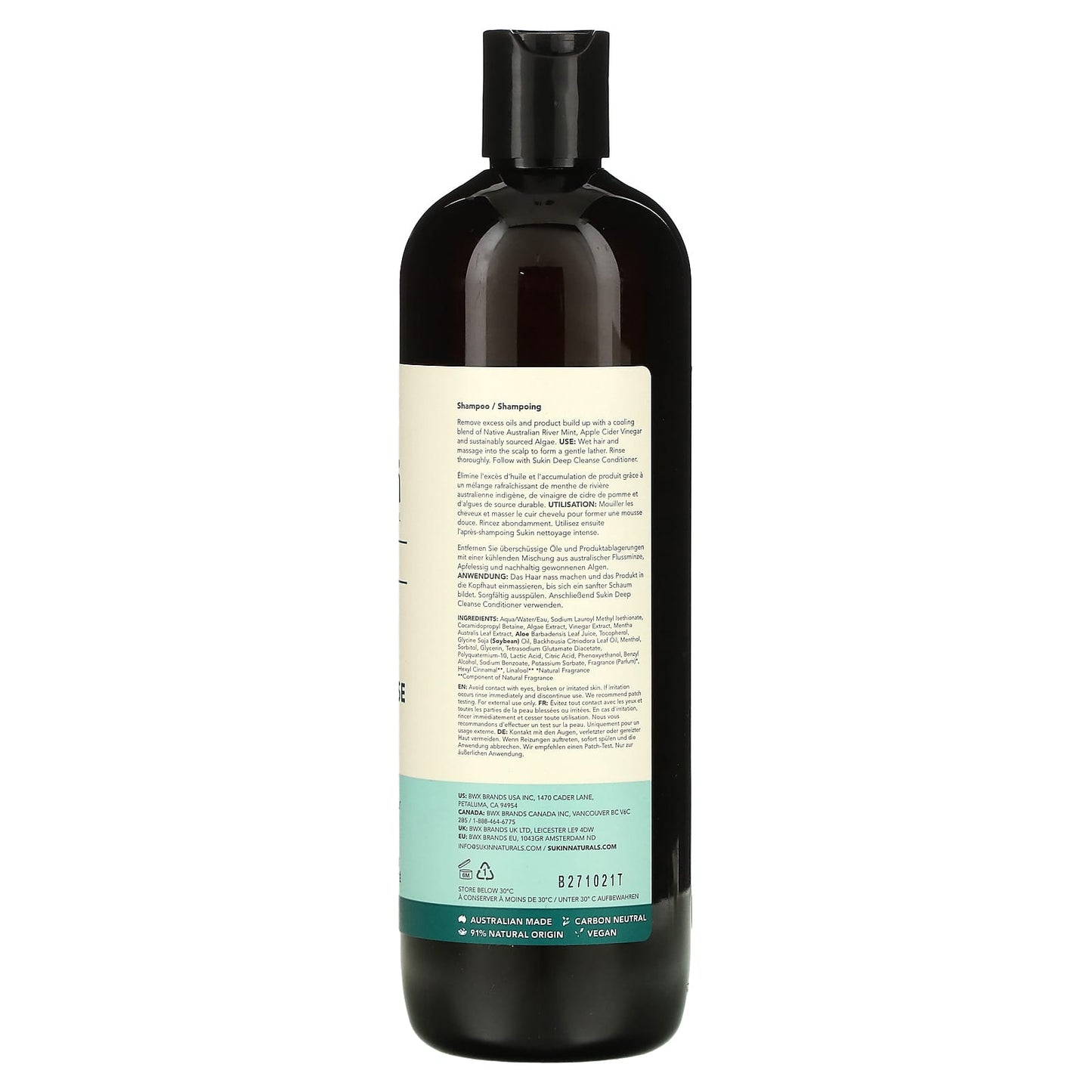 Sukin, Haircare, Deep Cleanse Shampoo, Oily & Congested Scalps, 16.9 fl oz (500 ml) - Image 2