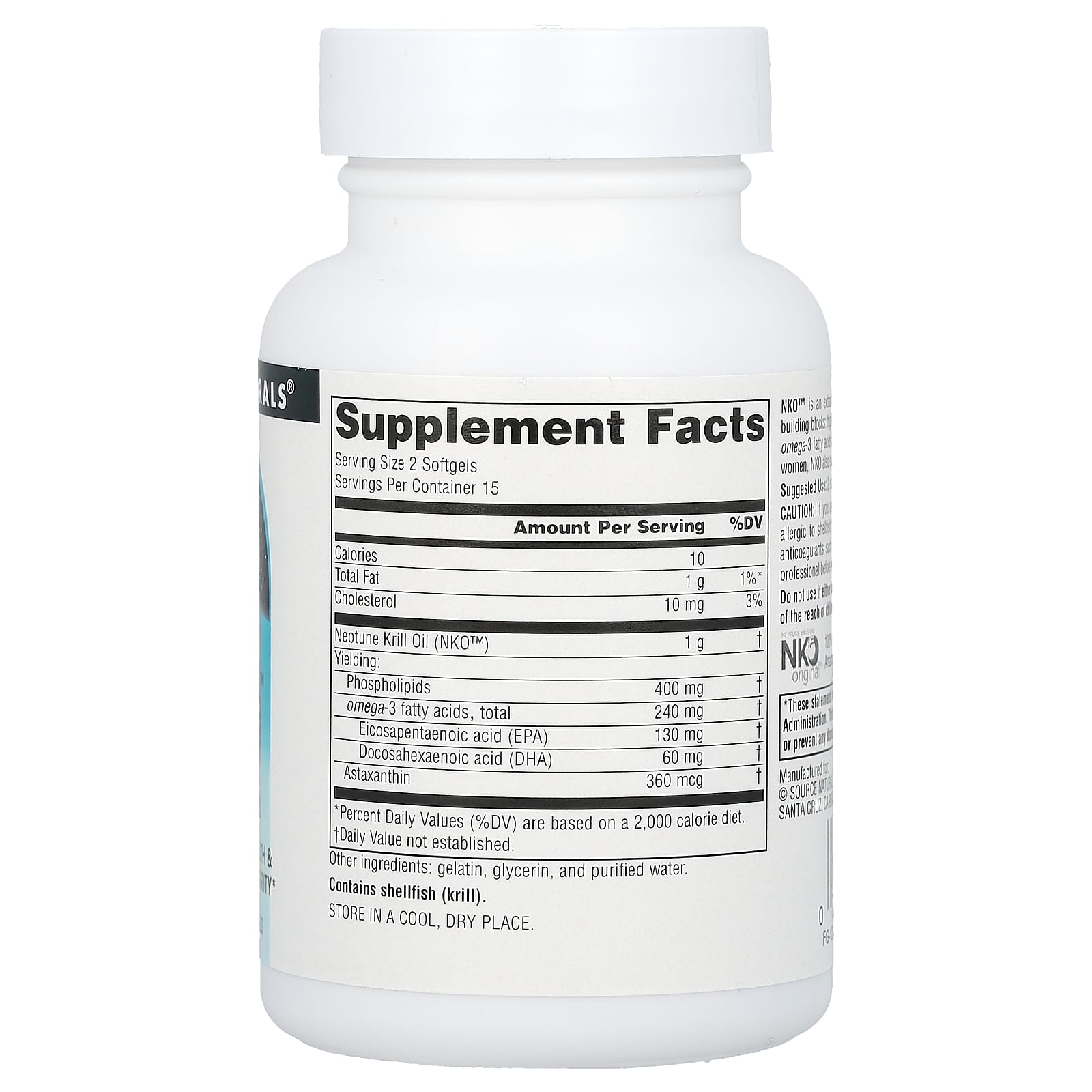 Source Naturals, NKO™, Neptune Krill Oil, 500 mg, 30 Softgels - Image 2