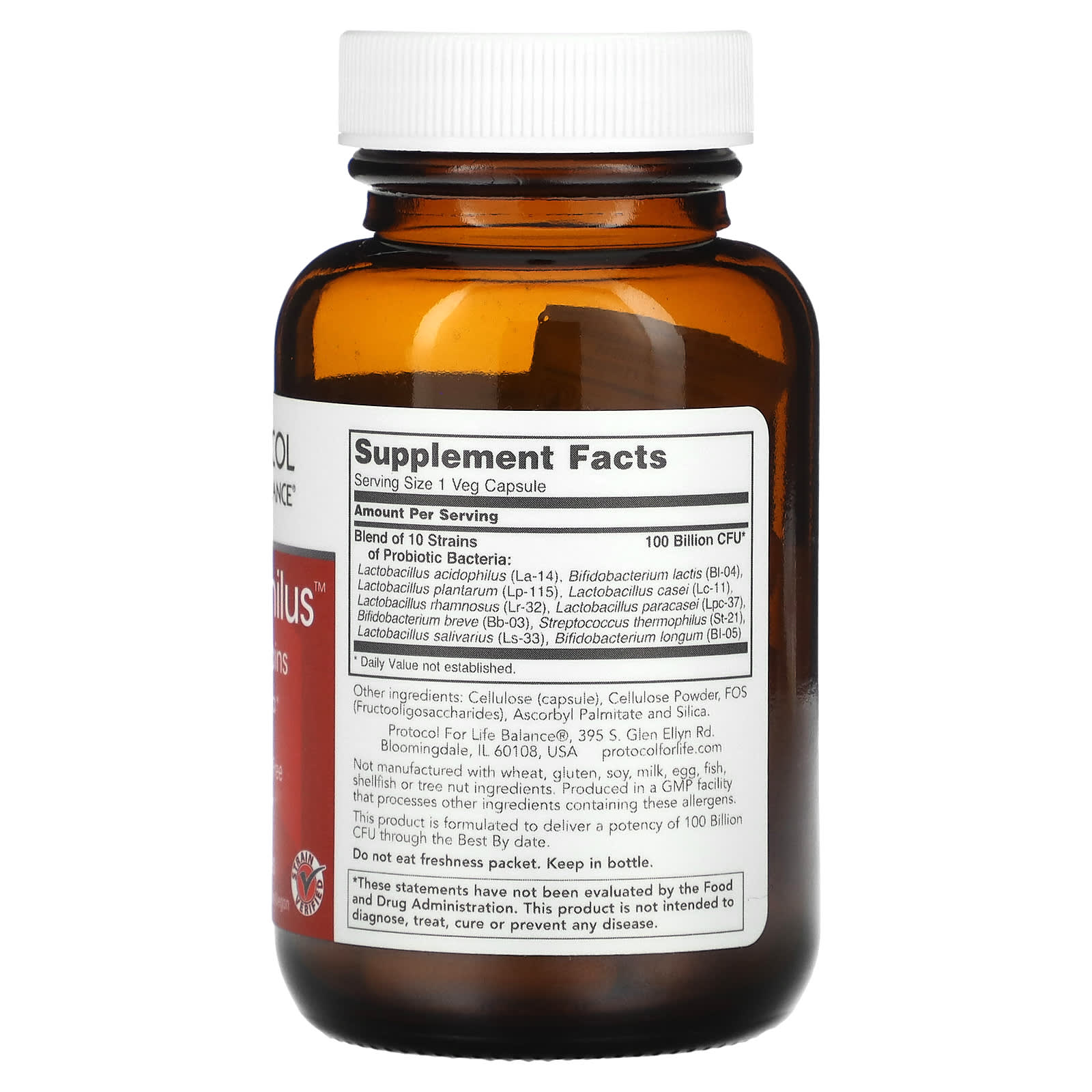Protocol for Life Balance, ProtoDophilus, 100 Billion, 30 Veg Capsules - Image 2