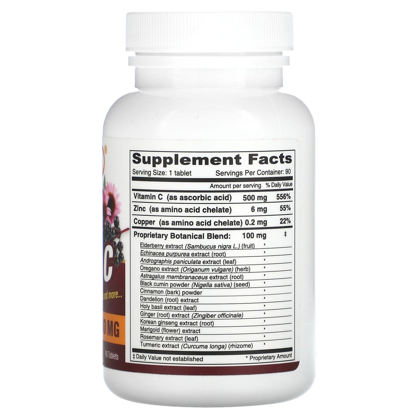 Vegan Vitamin C Supplement with Elderberry & Zinc, 90 Tablets | DEVA - Image 2