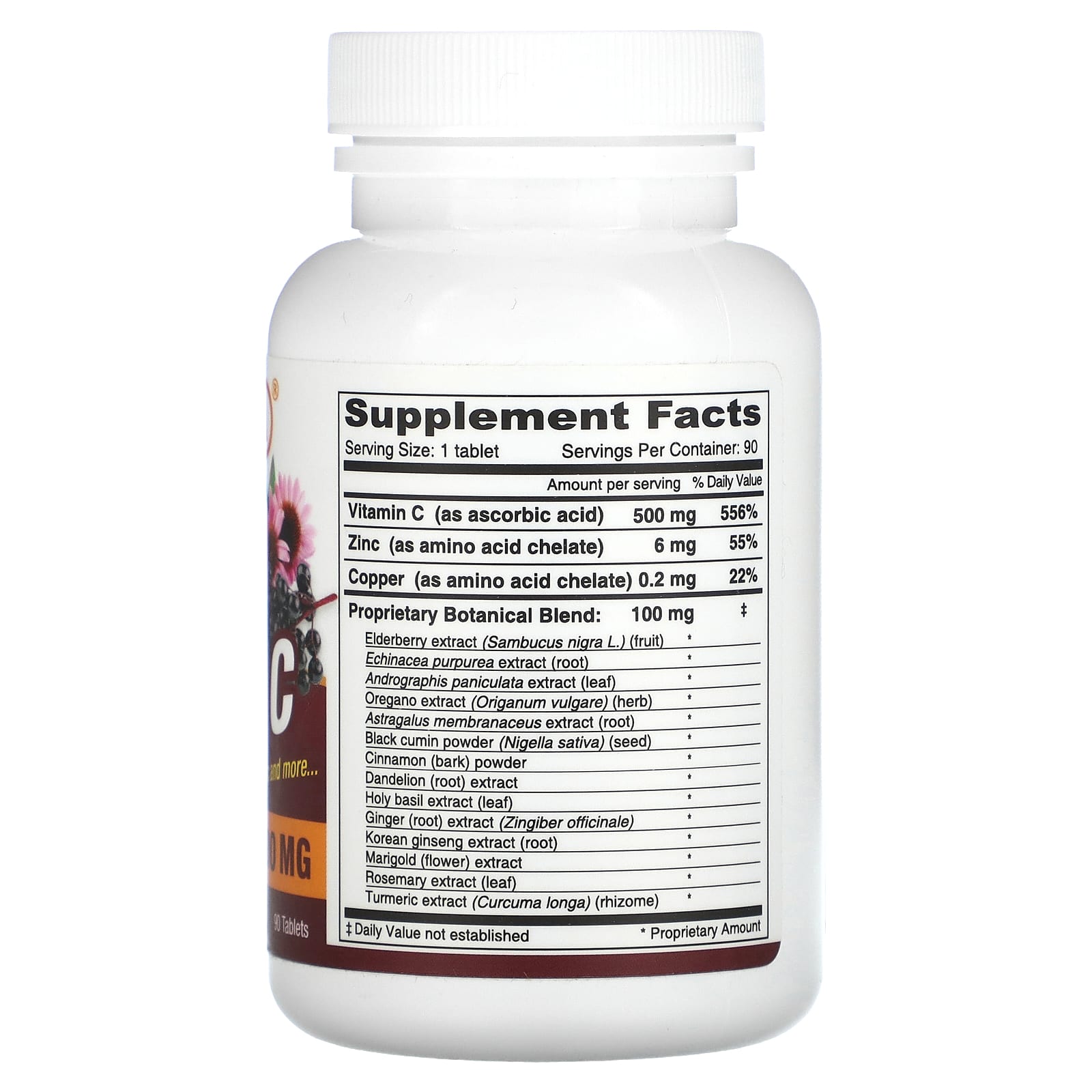 Vegan Vitamin C Supplement with Elderberry & Zinc, 90 Tablets | DEVA - Image 2