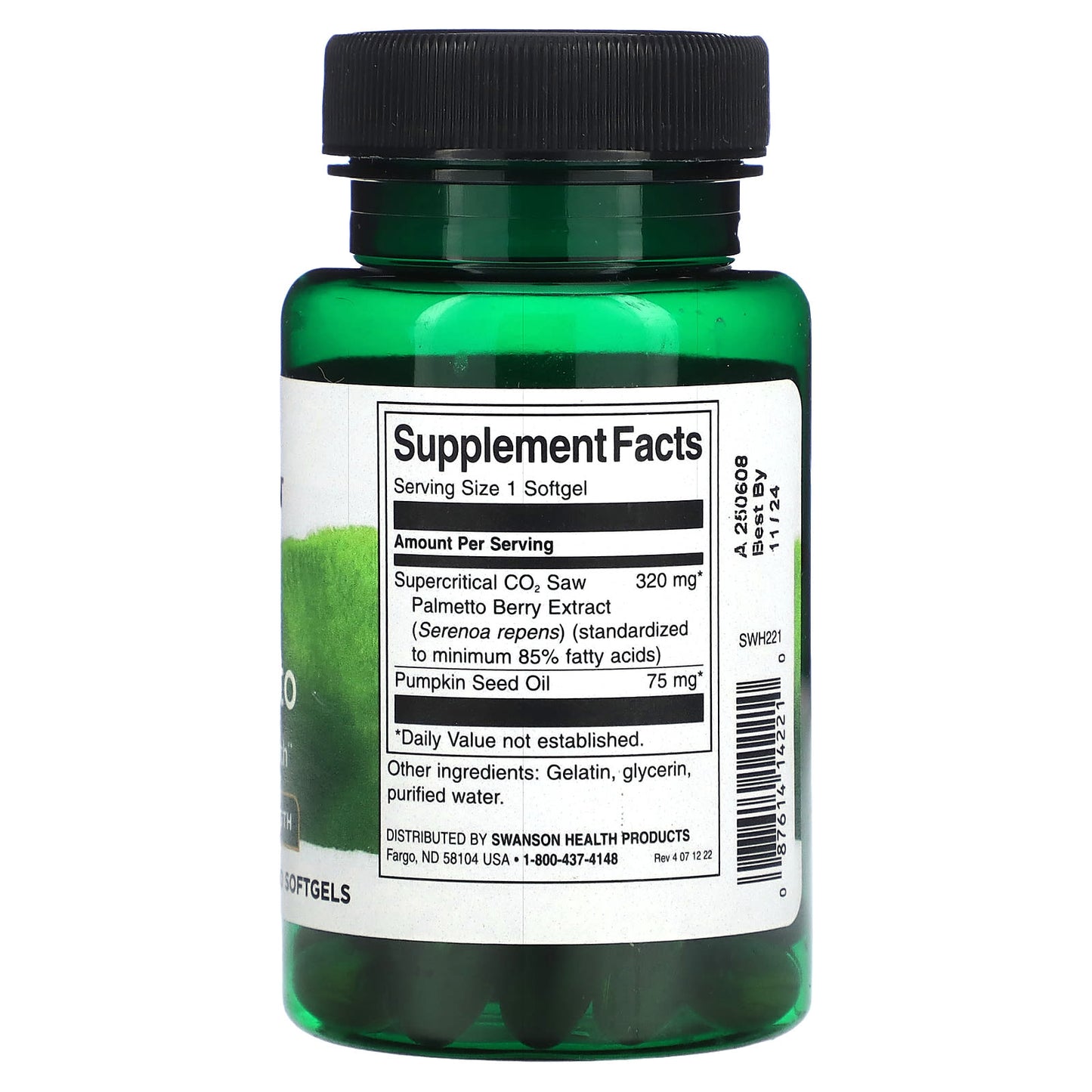 Swanson, Saw Palmetto, Maximum Strength, 60 Softgels - Image 2