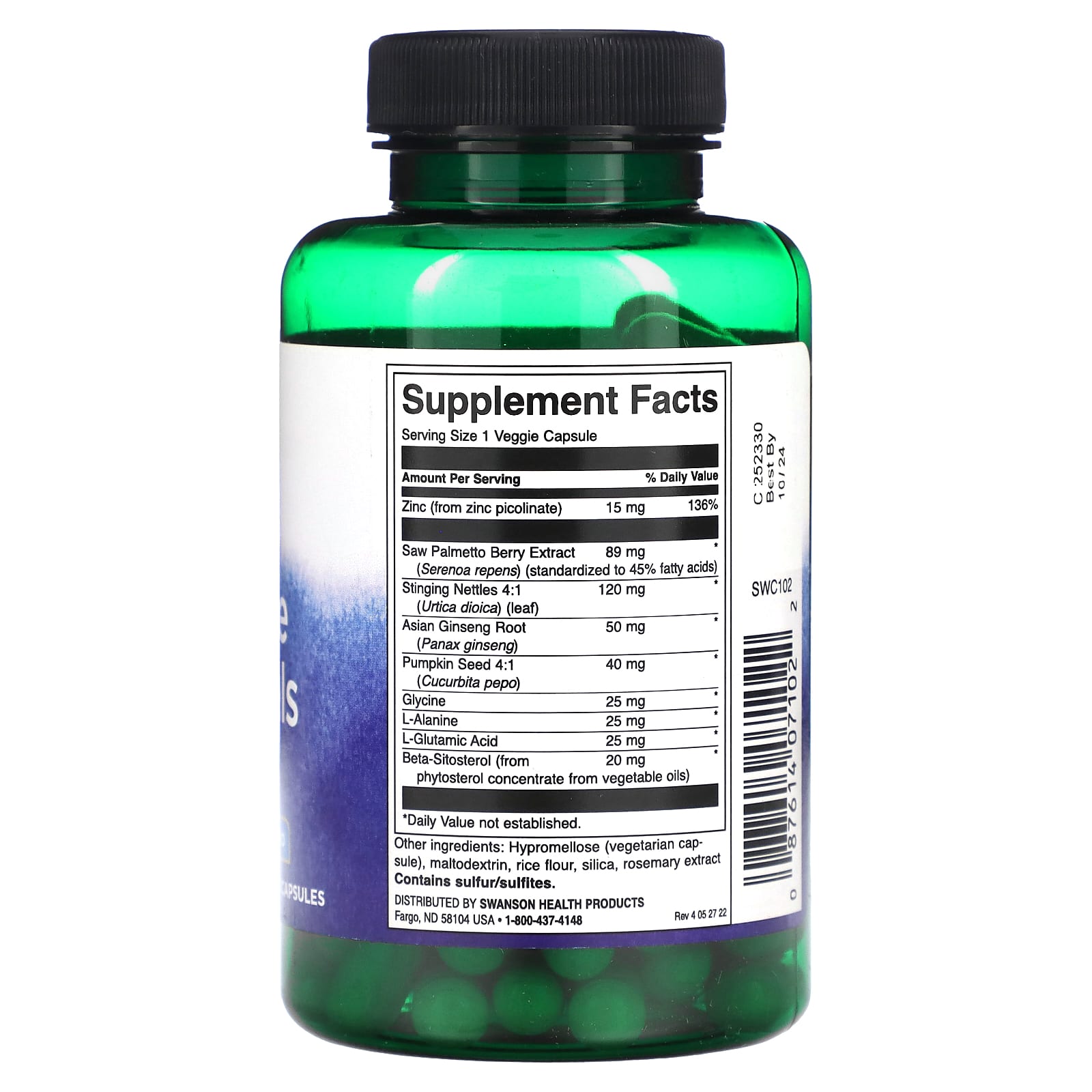 Swanson, Prostate Essentials , 90 Veggie Capsules - Image 2