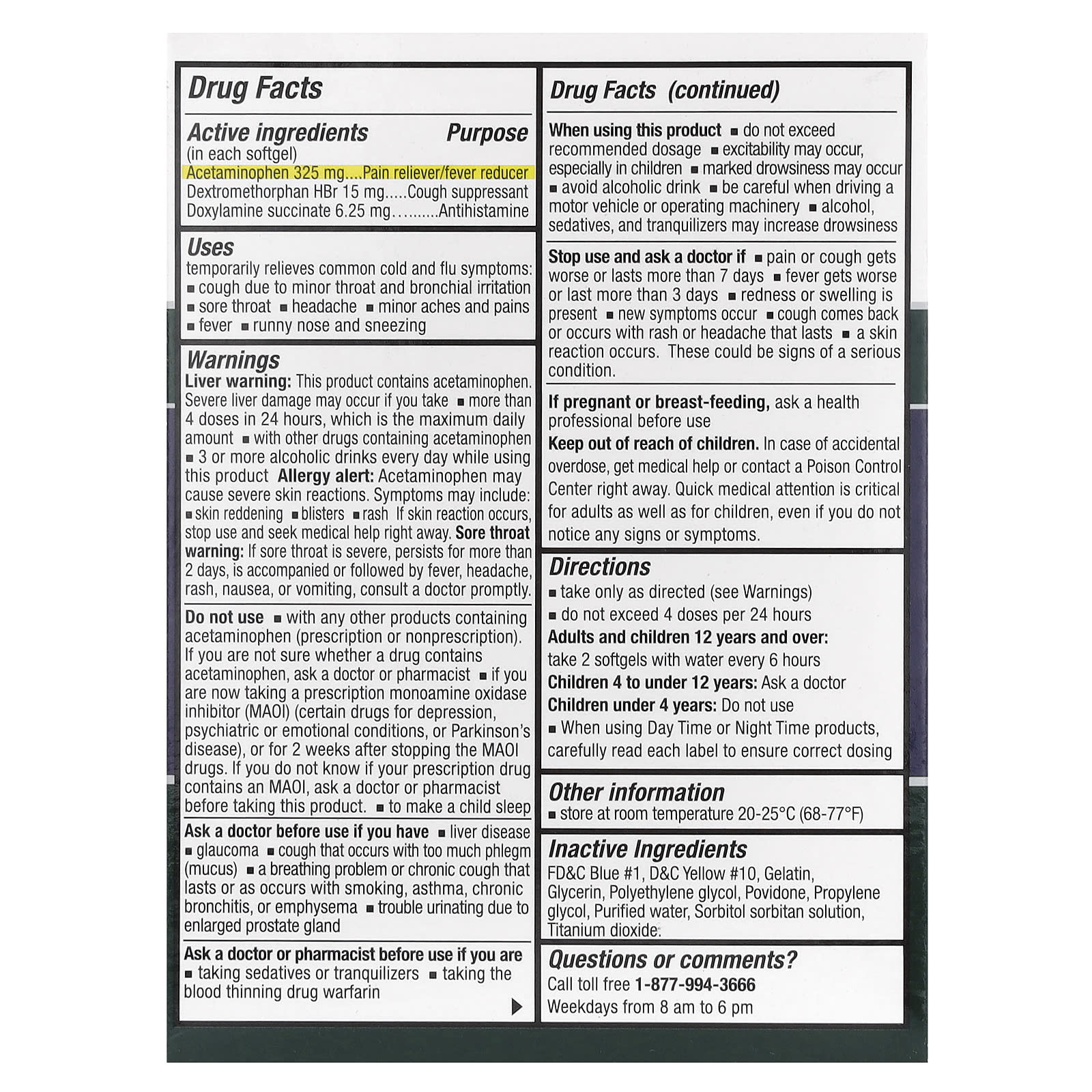 Tukol, Night Time Cold and Flu Relief, 24 Softgels - Image 2