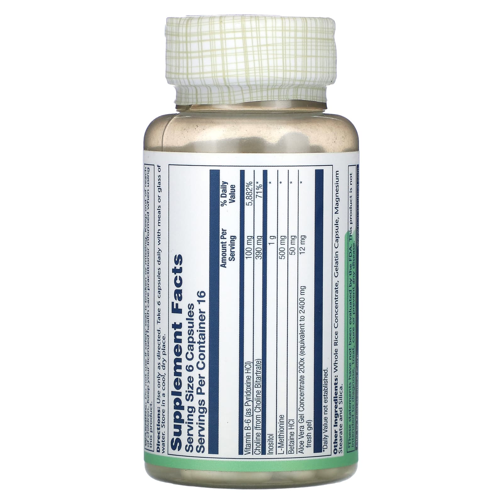 Solaray, Lipotropic 1000 Plus, 100 Capsules - Image 2