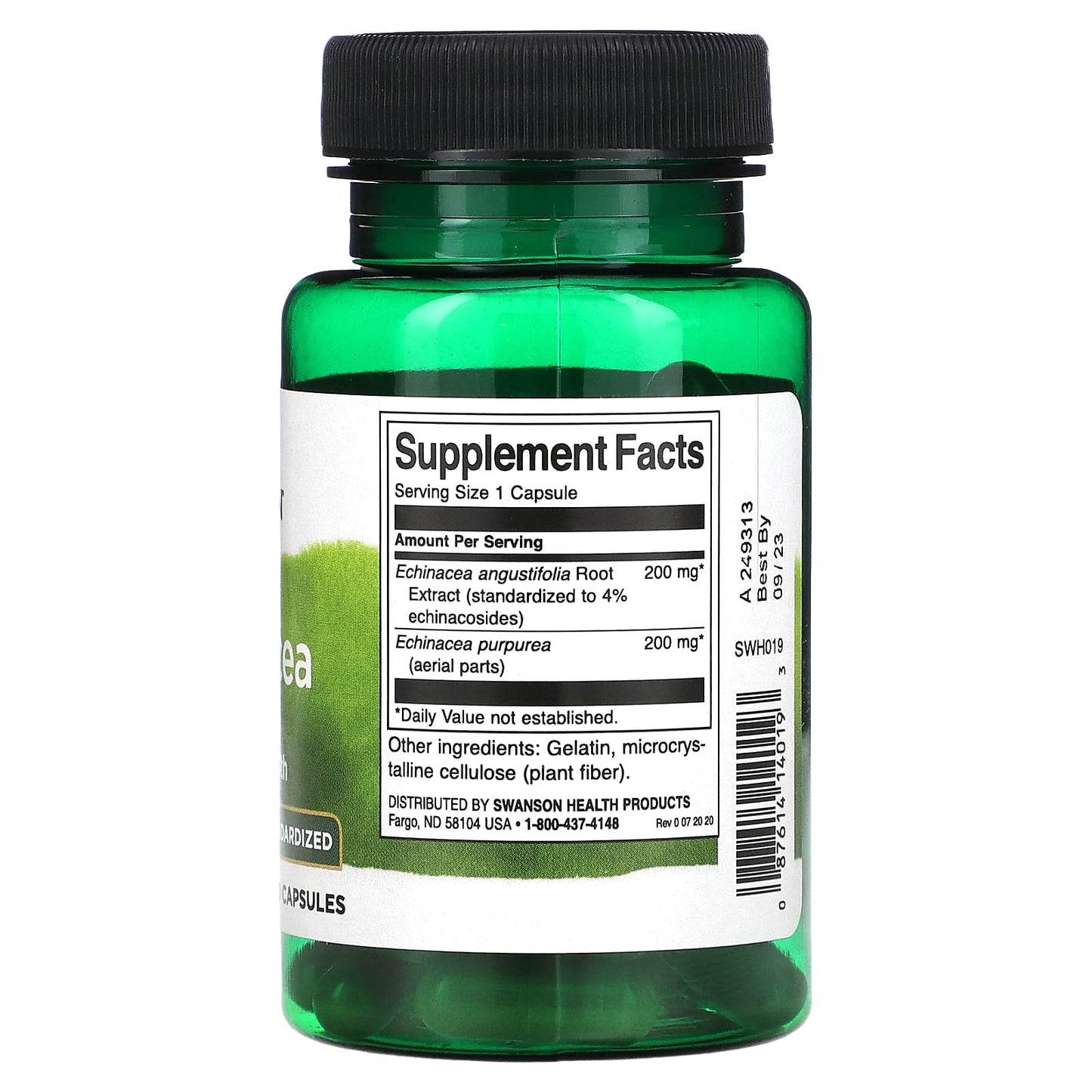 Swanson, Echinacea, 200 mg, 60 Capsules - Image 2