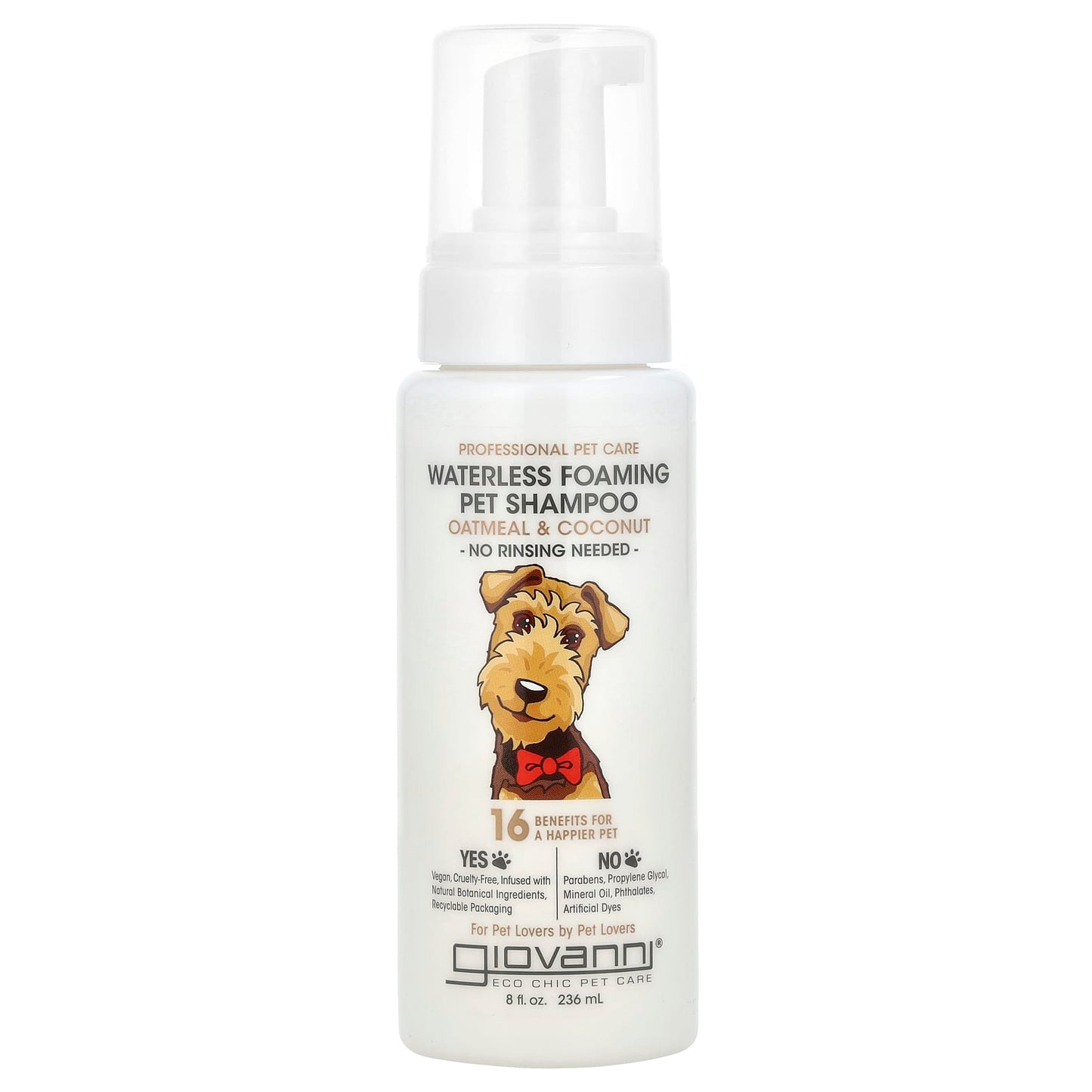 Waterless Foaming Pet Shampoo for Dogs | Oatmeal & Coconut | Giovanni - Image 1