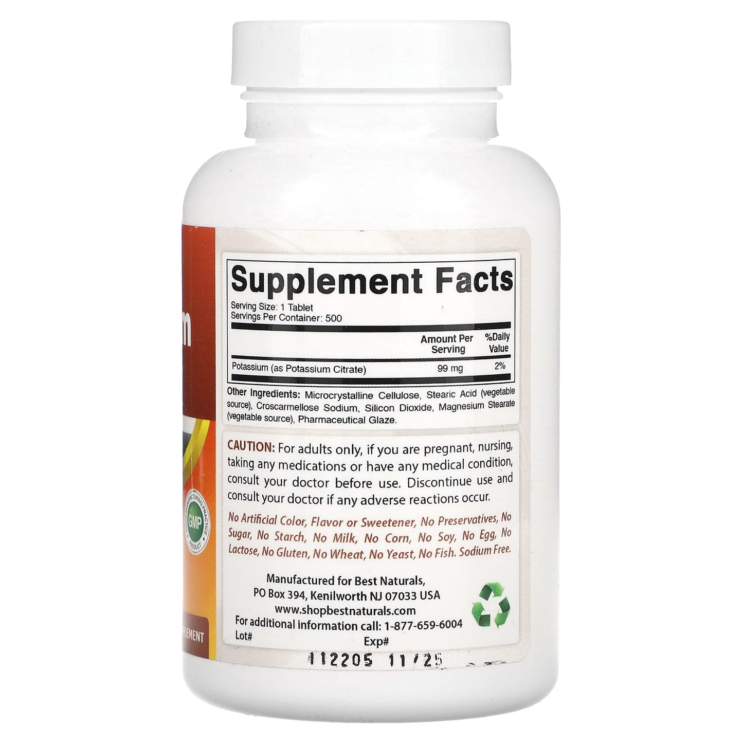 Potassium Citrate Supplement for Heart Health & Muscle Function - 500 Tablets - Image 2