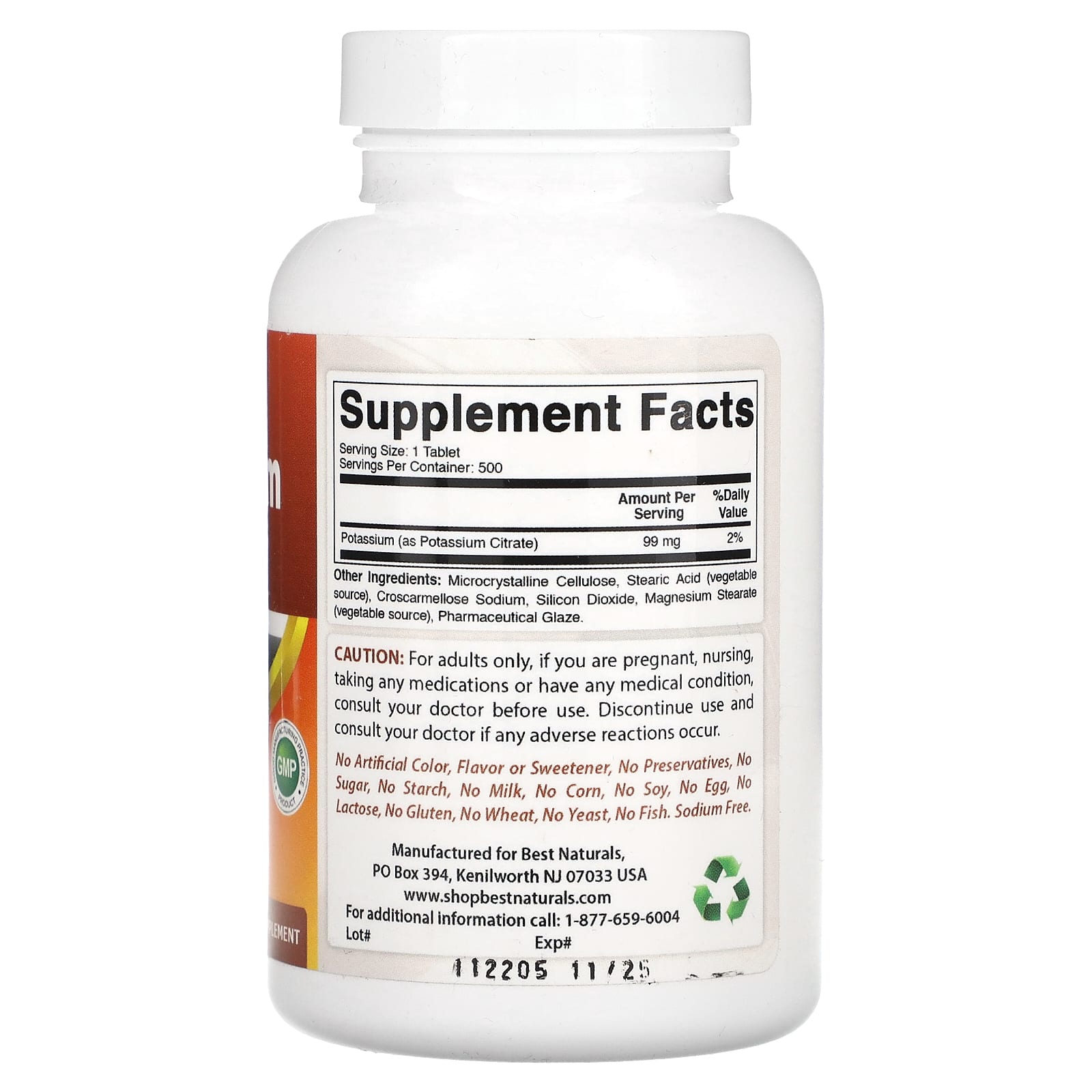 Potassium Citrate Supplement for Heart Health & Muscle Function - 500 Tablets - Image 2