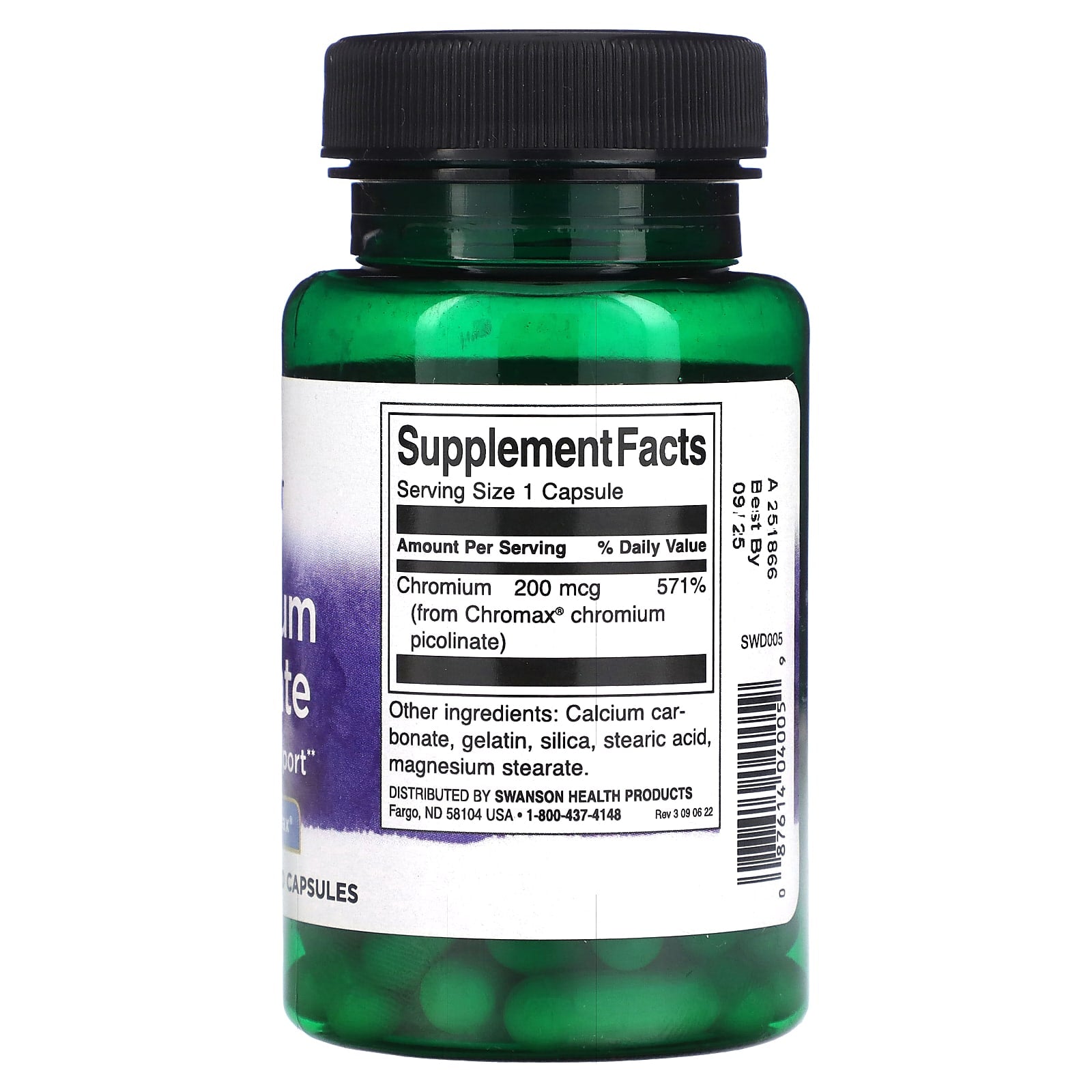 Swanson, Chromium Picolinate, 60 Capsules (200 mcg per Capsule) - Image 2