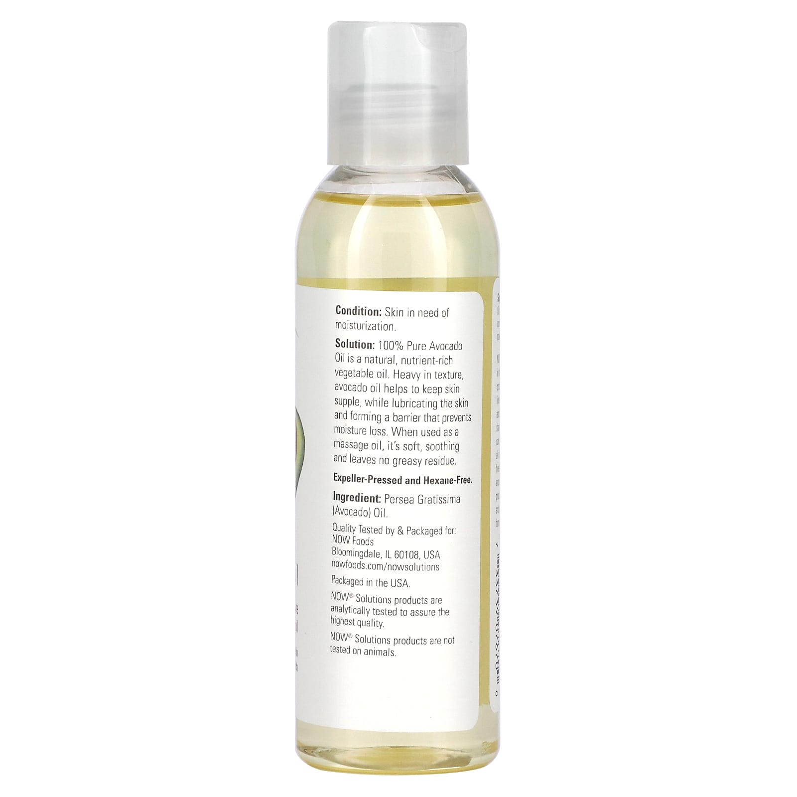 NOW Foods, Solutions, Avocado Oil, 4 fl oz (118 ml) - Image 2