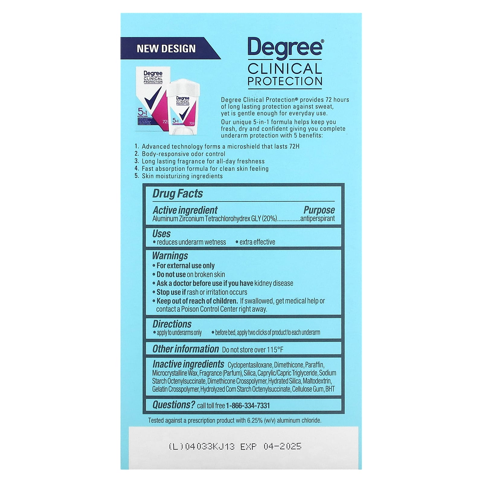 Degree Clinical Protection 72 Hour Antiperspirant Deodorant, Soft Solid, 1.7 oz - Image 2