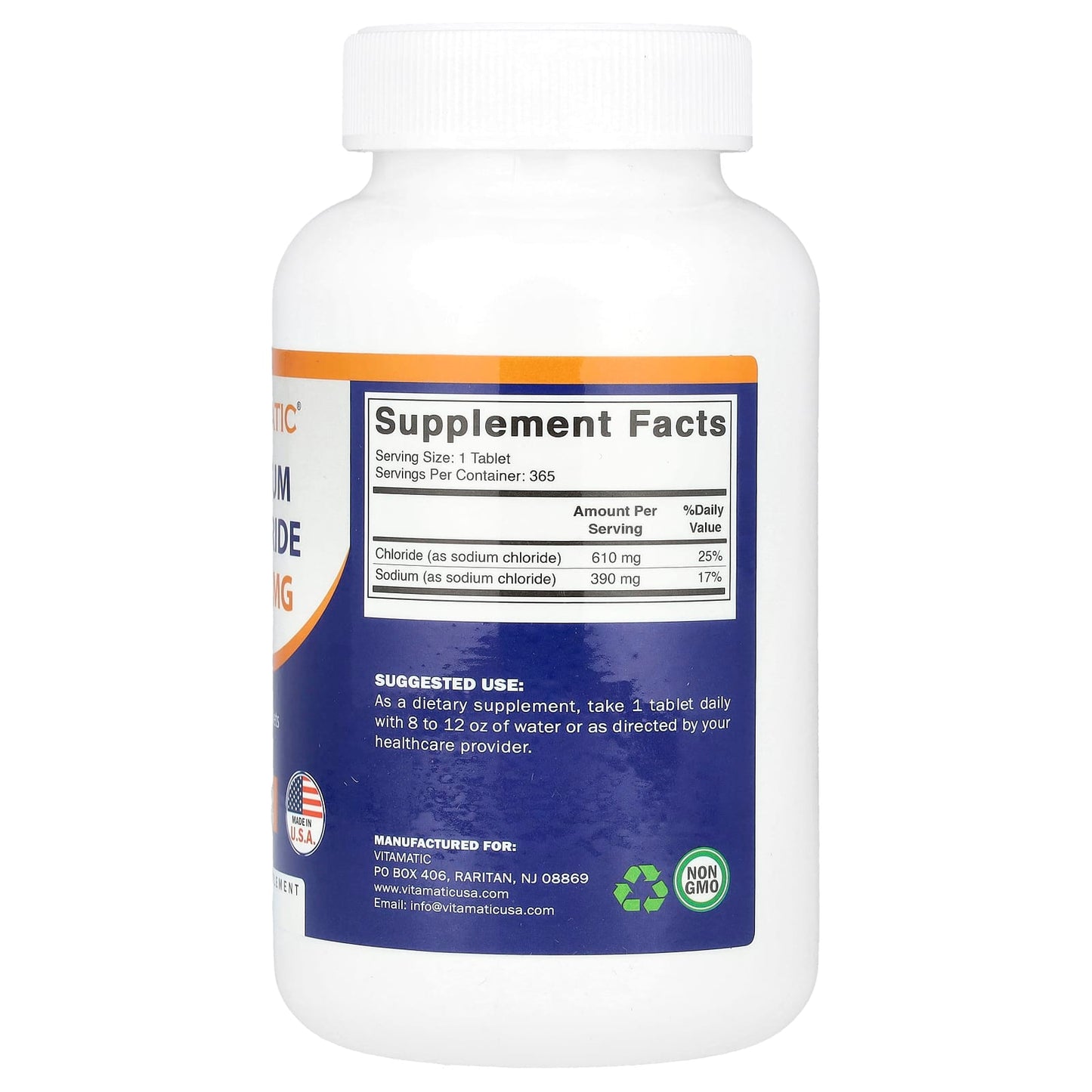 Vitamatic, Sodium Chloride, 1,000 mg, 365 Tablets - Image 2