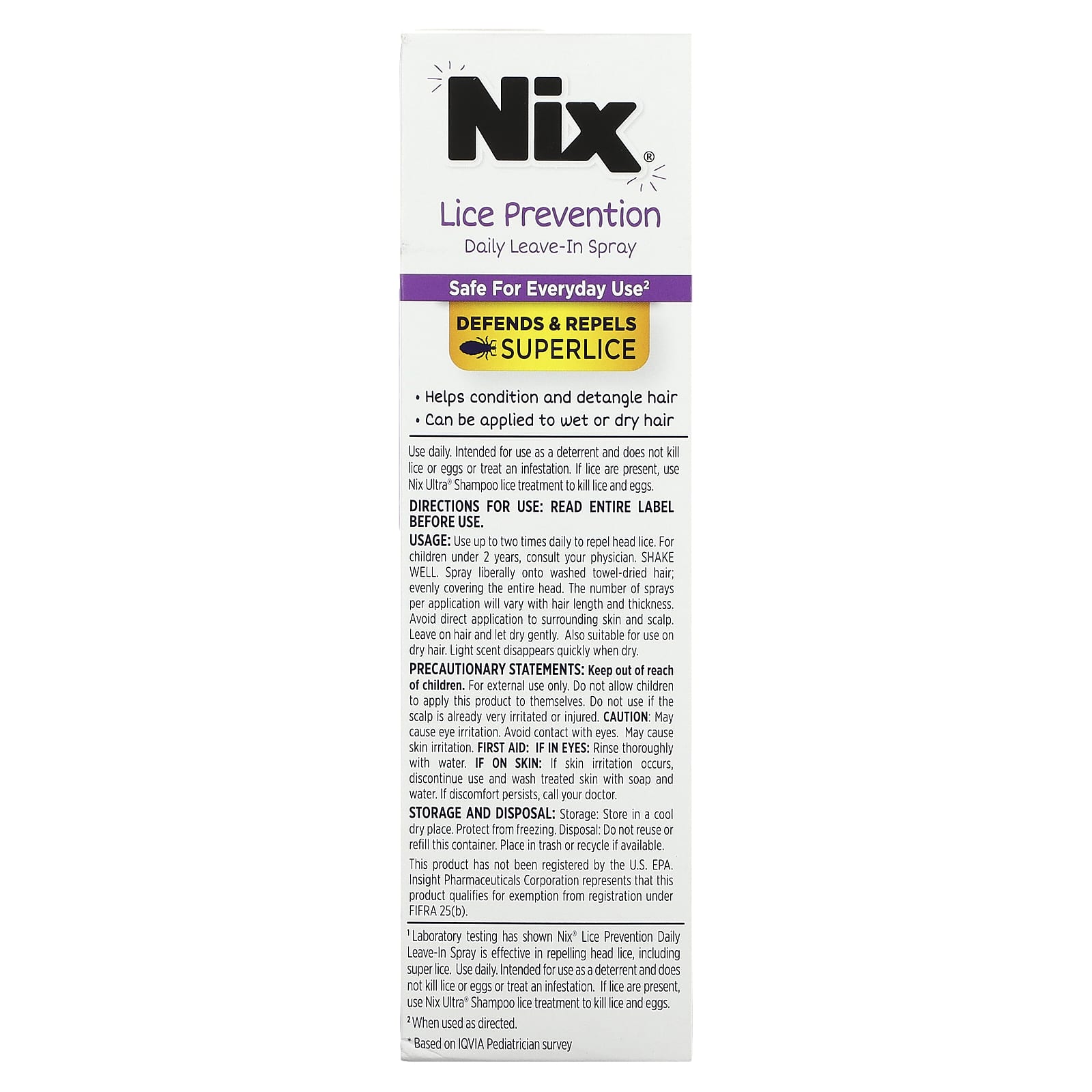 Nix, Lice Prevention, Daily Leave-In Spray, 6 fl oz (177.44 ml) - Image 2