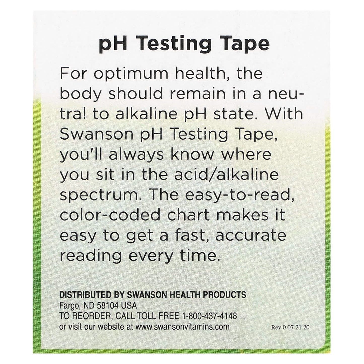 Swanson, pH Testing Tape With Dispenser, Approximately 15 Feet - Image 2