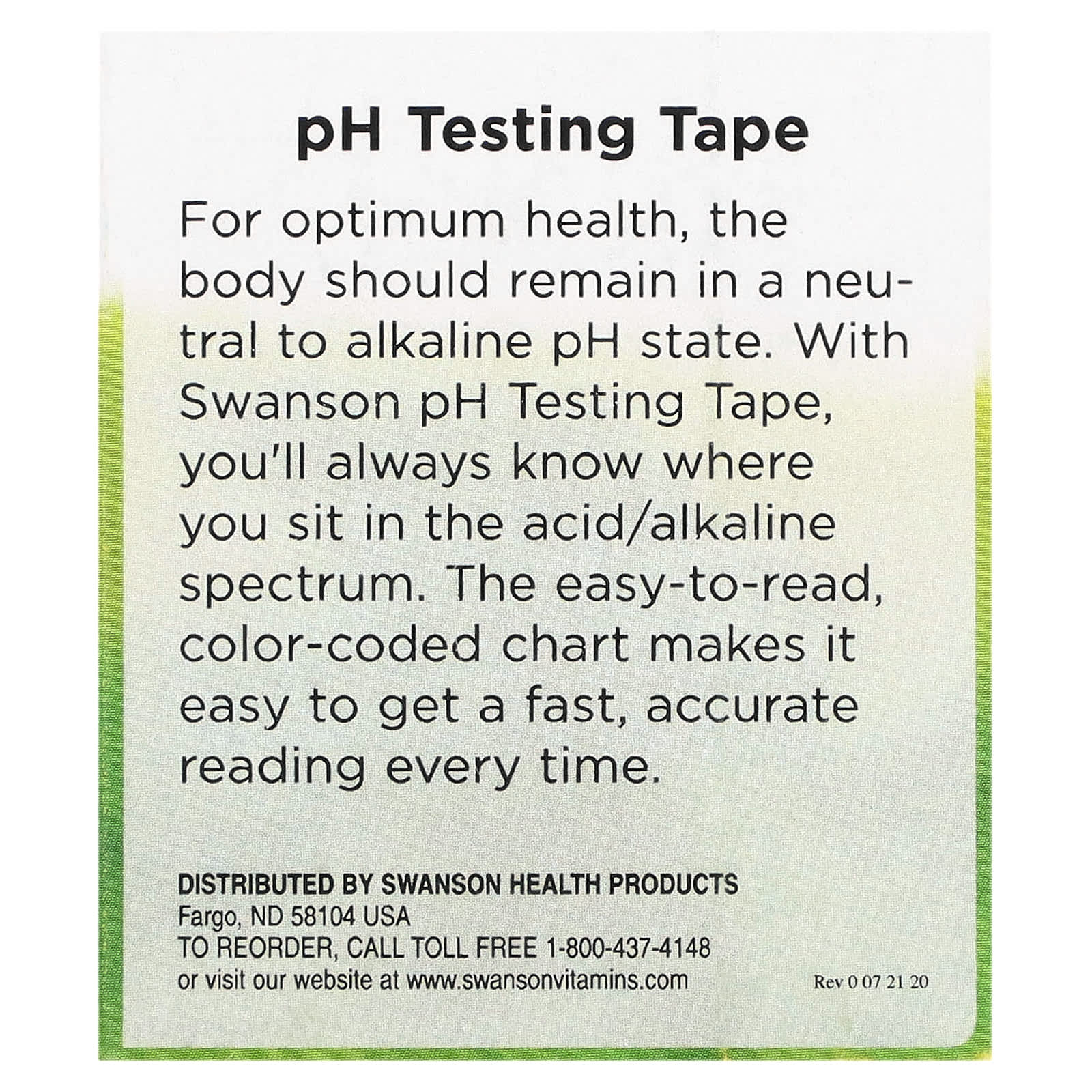 Swanson, pH Testing Tape With Dispenser, Approximately 15 Feet - Image 2