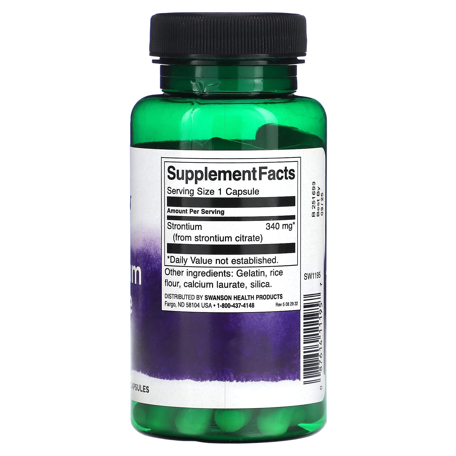 Swanson, Strontium Citrate, 340 mg, 60 Capsules - Image 2