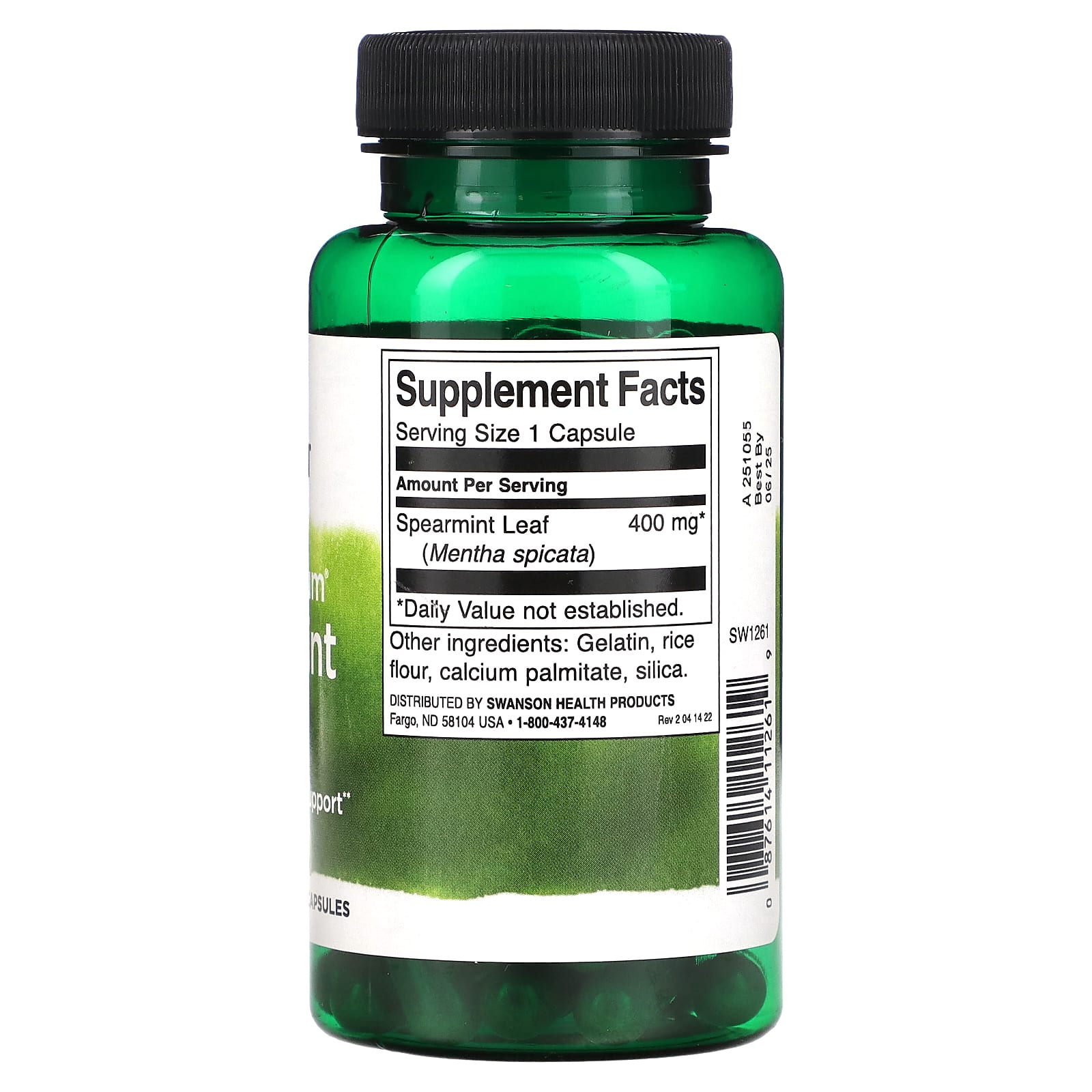 Swanson, Full Spectrum Spearmint Leaf, 400 mg, 60 Capsules - Image 2