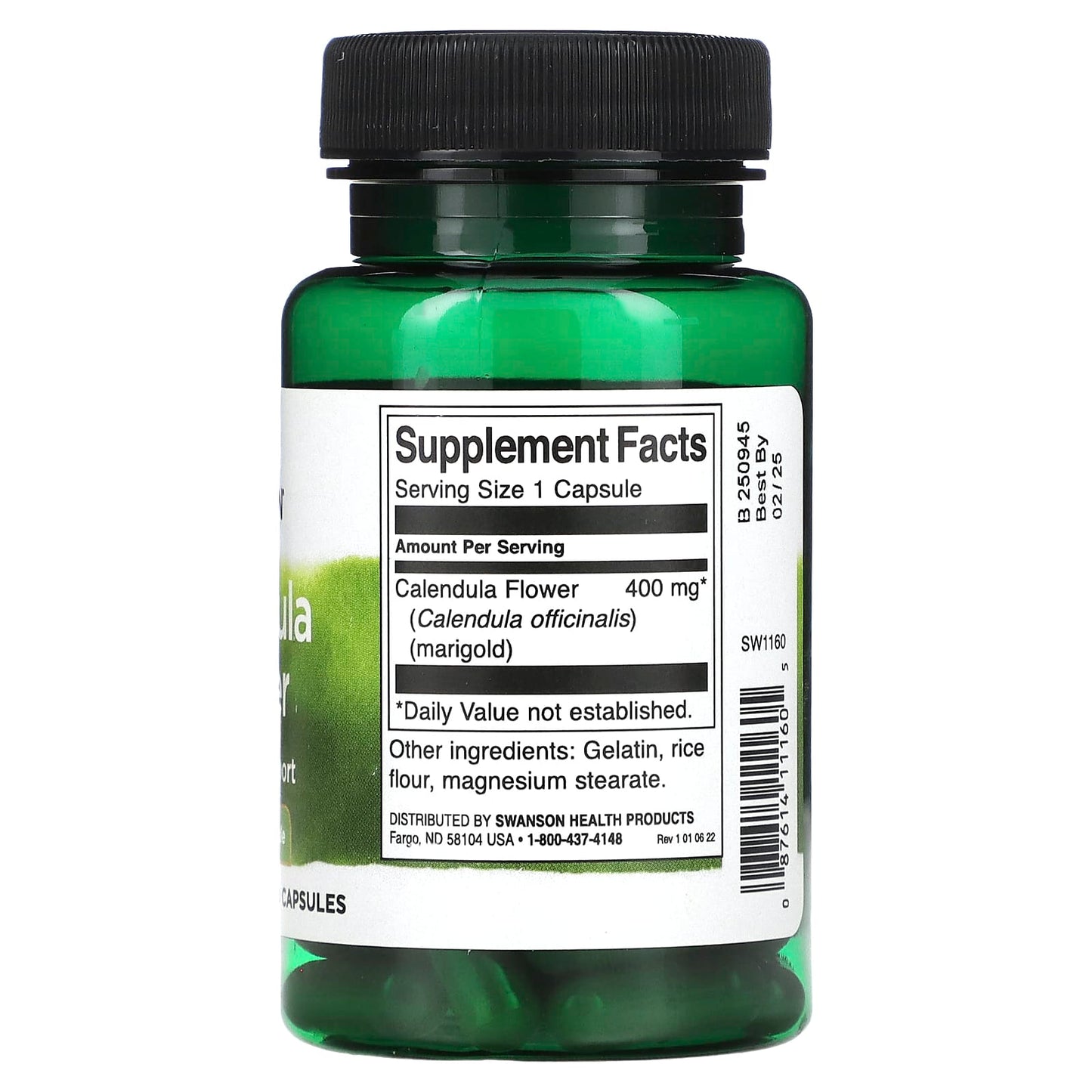 Swanson, Calendula Flower, 400 mg, 60 Capsules - Image 2