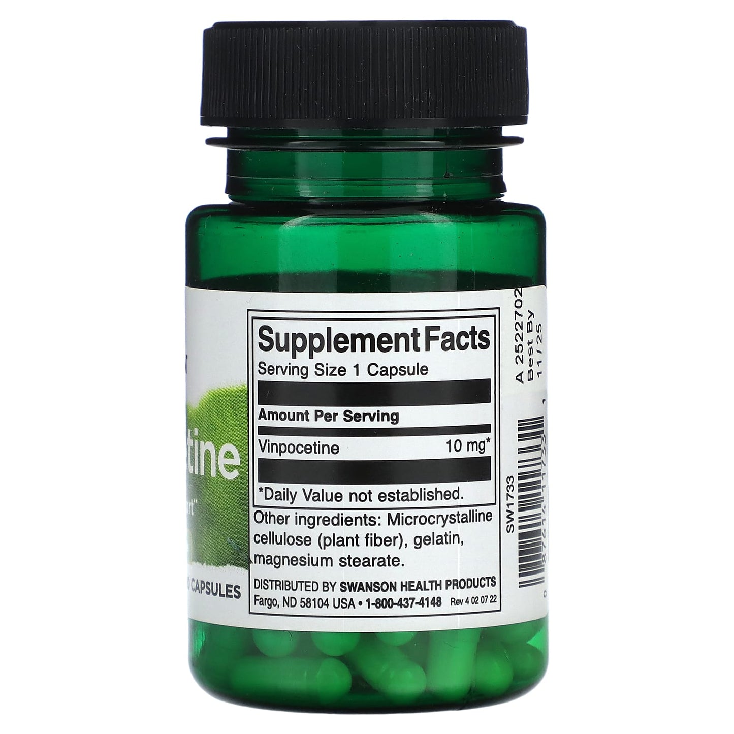 Swanson, Vinpocetine, 10 mg, 90 Capsules - Image 2