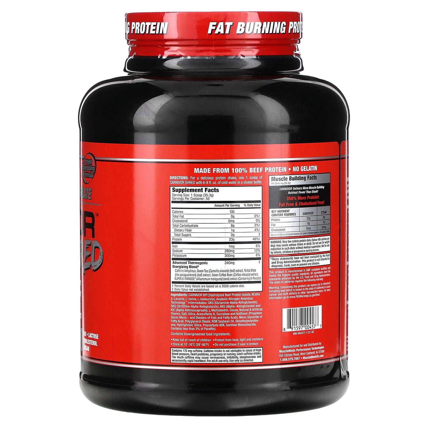 MuscleMeds, Carnivor Shred, Hydrolyzed Protein, Chocolate, 4.35 lbs (1,977 g) - Image 2
