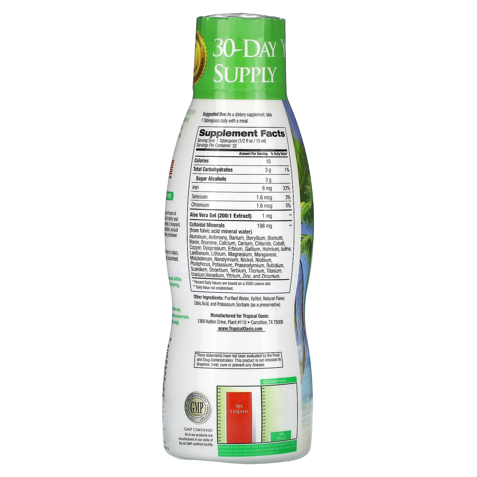 Tropical Oasis, Premium Ionized Trace Minerals, 16 fl oz (480 ml) - Image 2