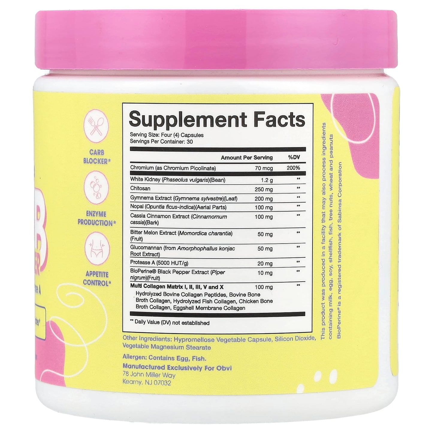 Obvi, Collagen Carb Blocker, 120 Capsules - Image 2