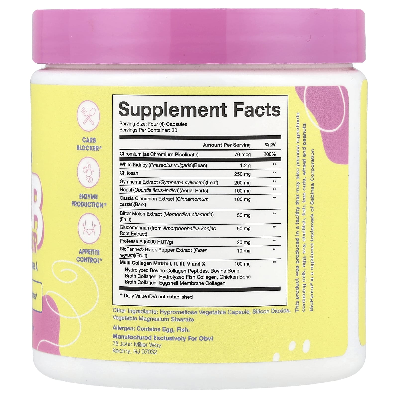 Obvi, Collagen Carb Blocker, 120 Capsules - Image 2