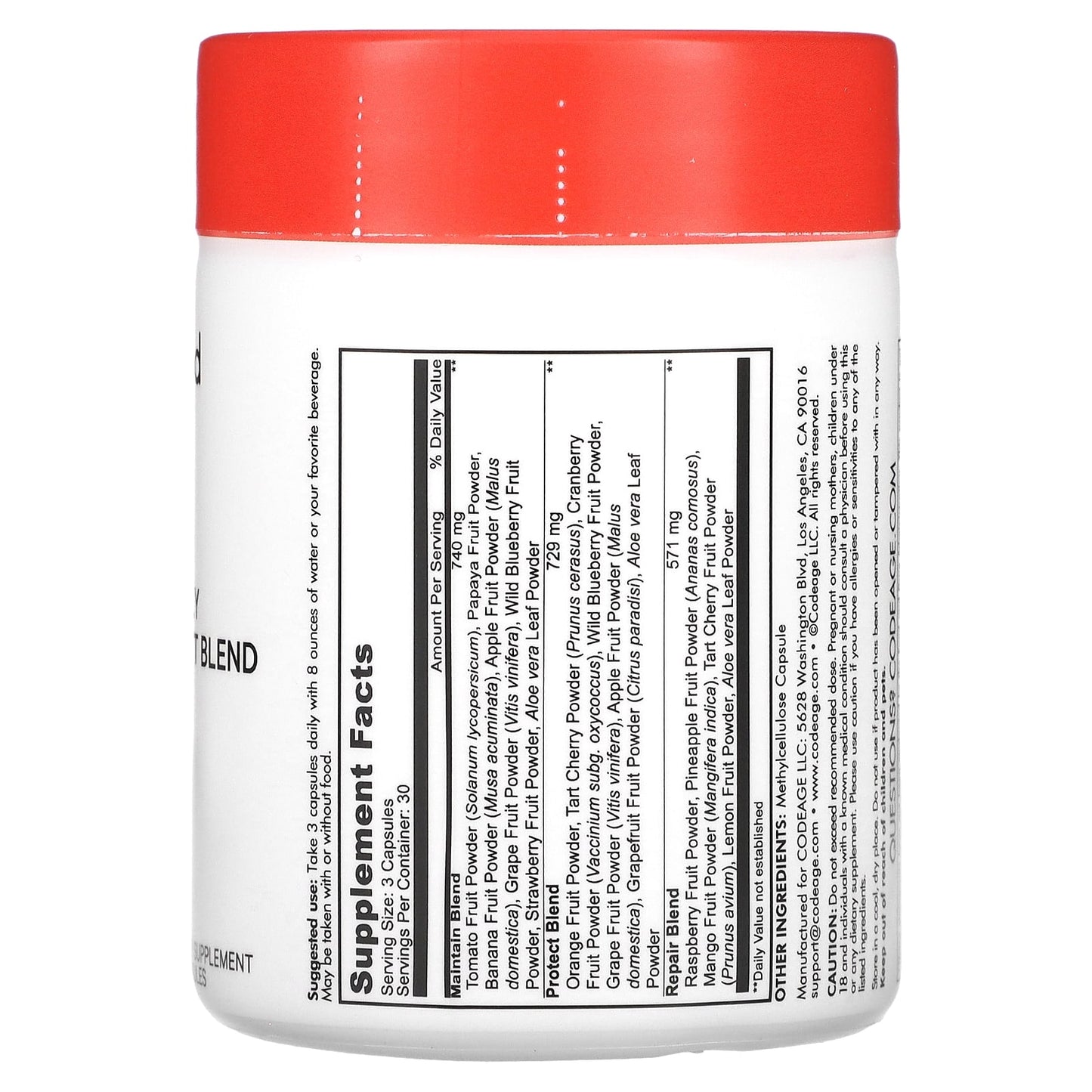 CodeAge Daily Fruit Blend - 90 Capsules - Instant Nutrients - Image 2