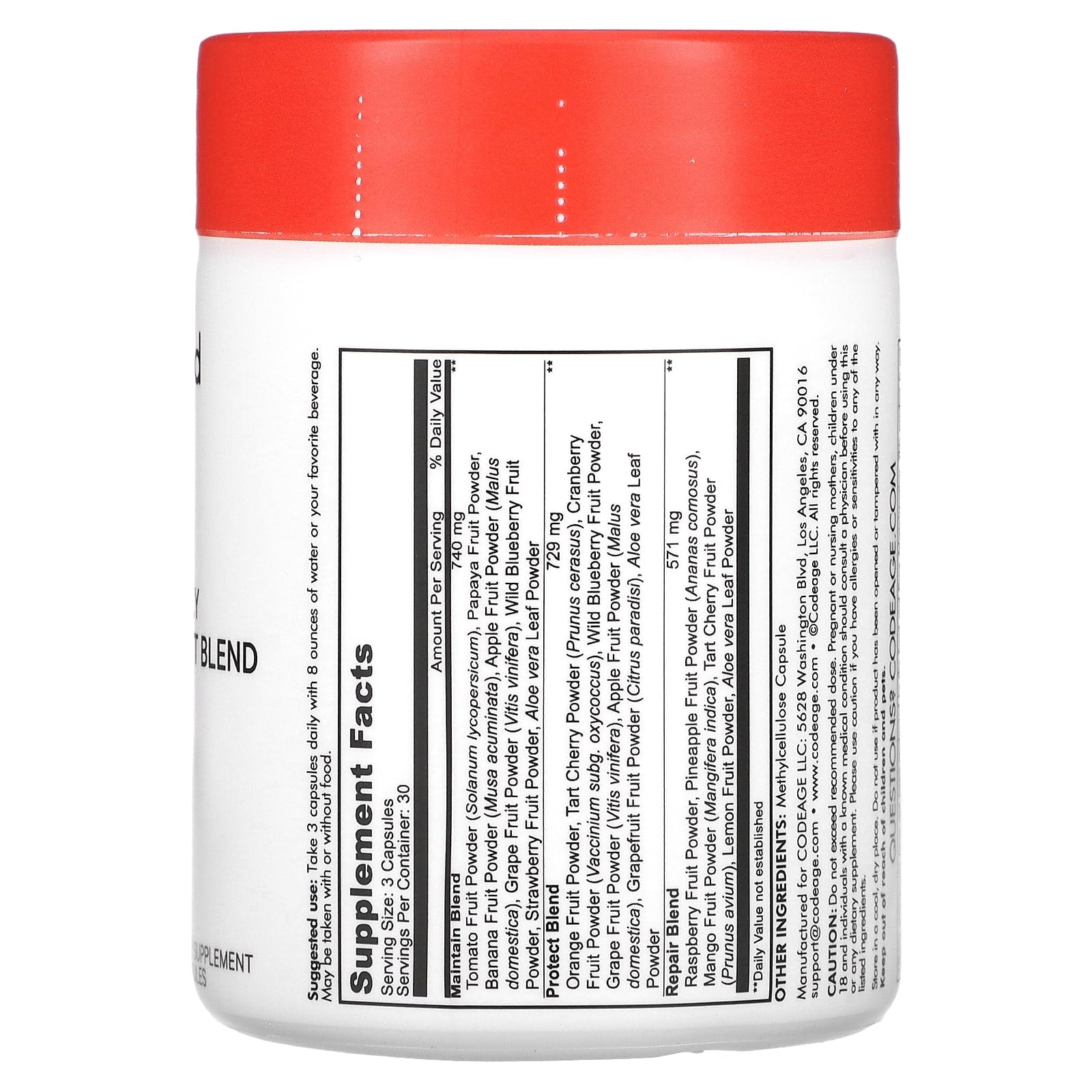 CodeAge Daily Fruit Blend - 90 Capsules - Instant Nutrients - Image 2