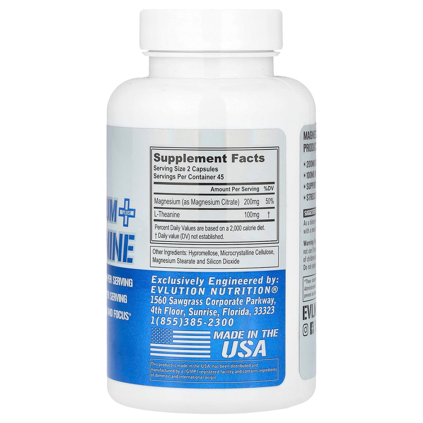 EVLution Nutrition Magnesium Plus L-Theanine Relaxation & Focus Support - Image 2