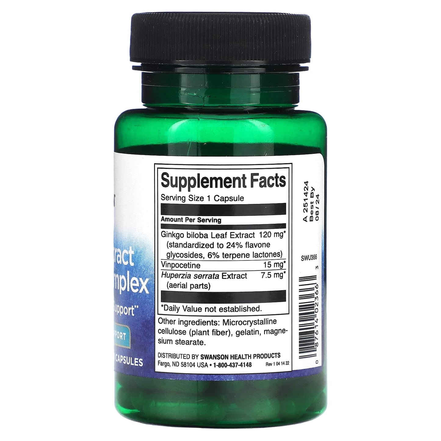 Swanson, Herbal Extract Memory Complex, 60 Capsules - Image 2