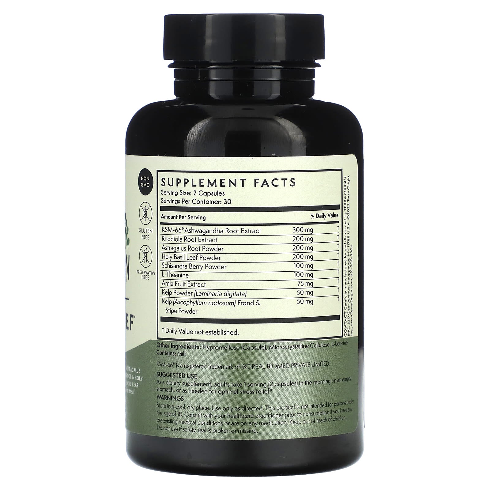 Terra Origin, Healthy Stress Relief, 60 Capsules - Image 2