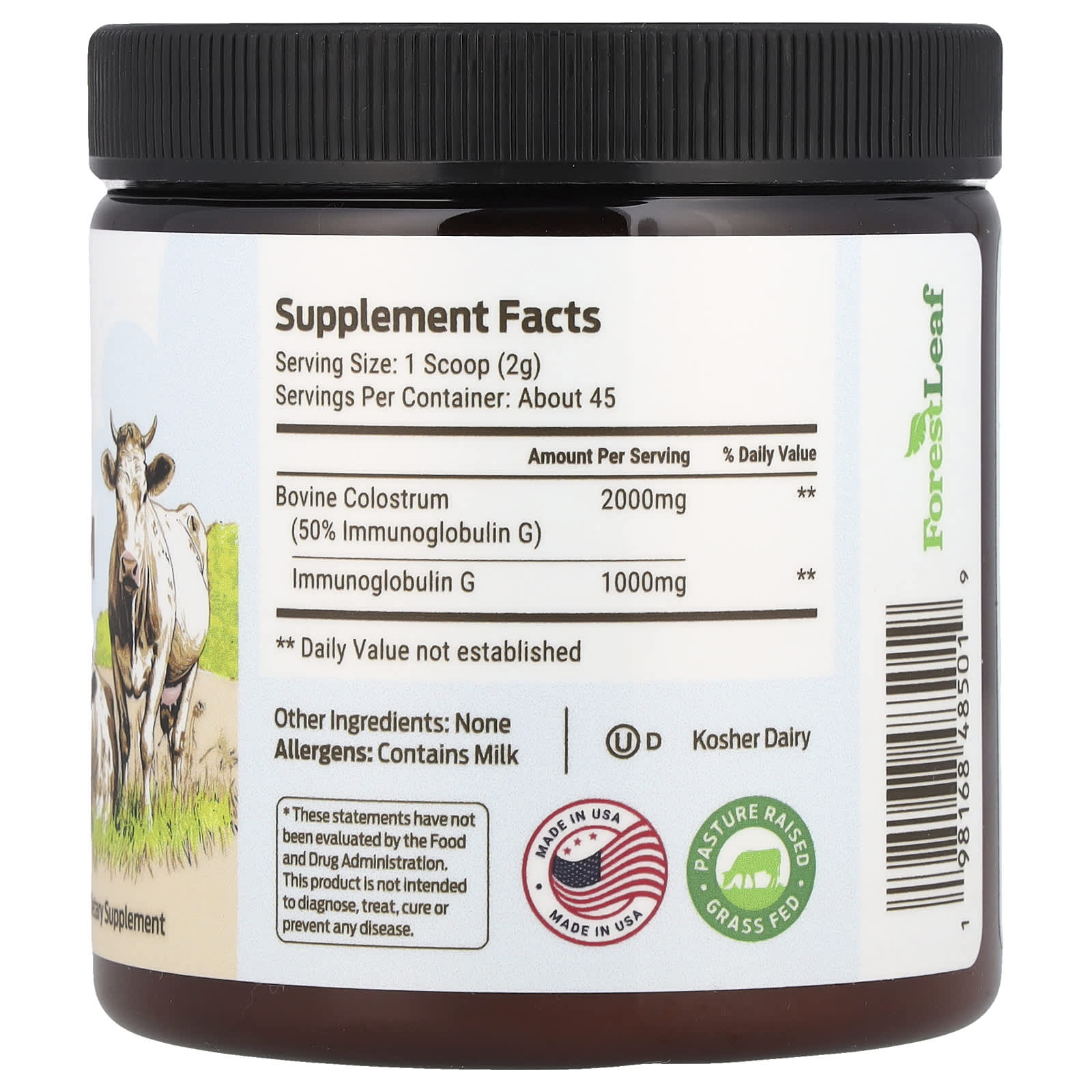 Forest Leaf Colostrum Powder for GI Tract Health & Immune Function, 90g - Image 2