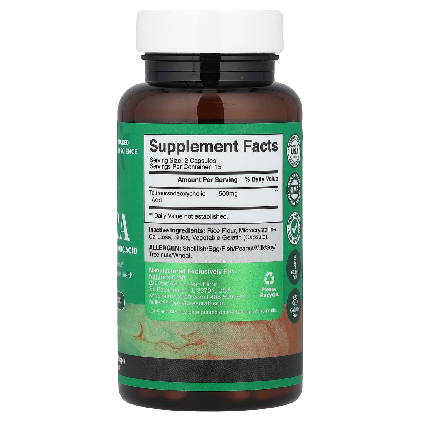 Nature's Craft, TUDCA, 30 Capsules (250 mg per Capsule) - Image 2