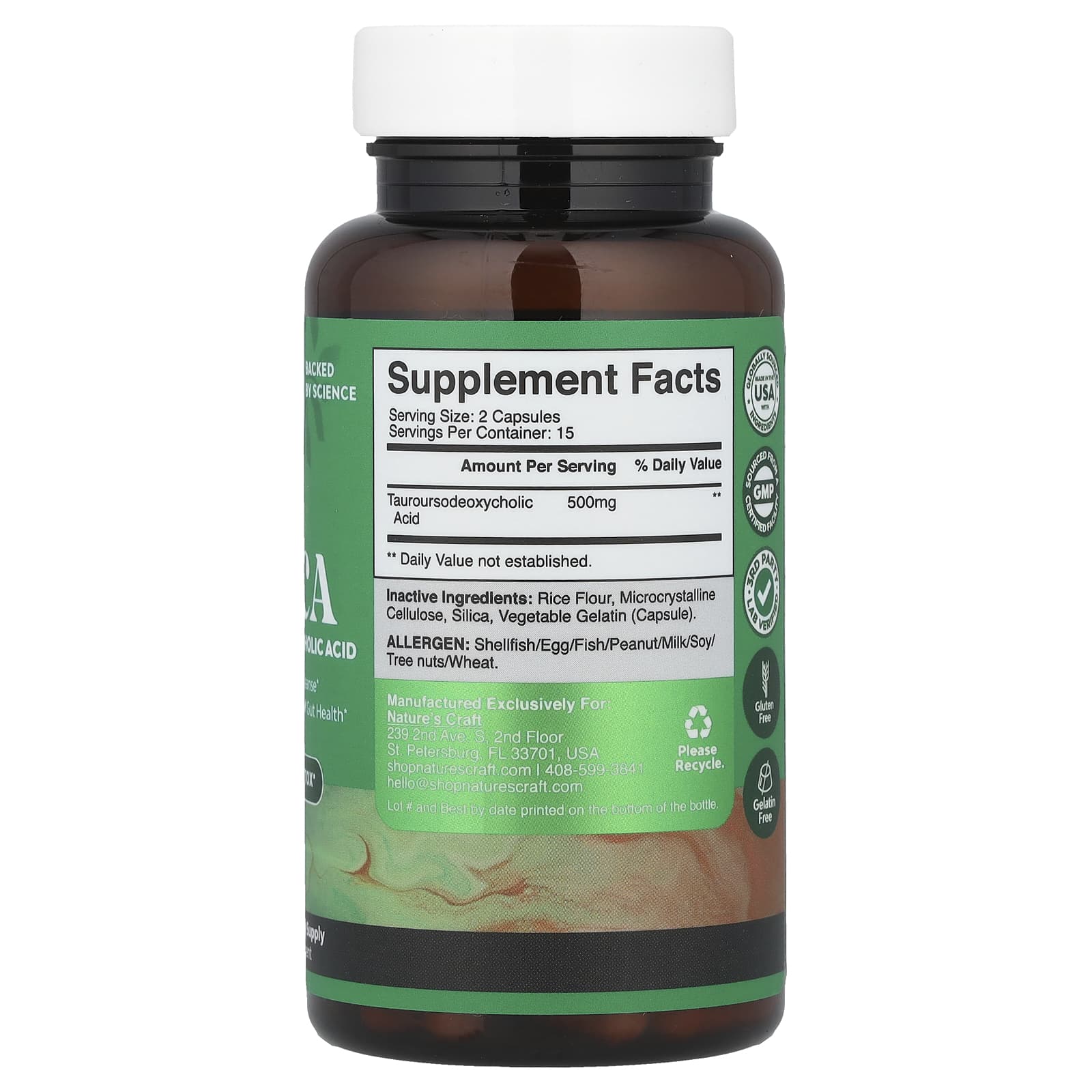 Nature's Craft, TUDCA, 30 Capsules (250 mg per Capsule) - Image 2