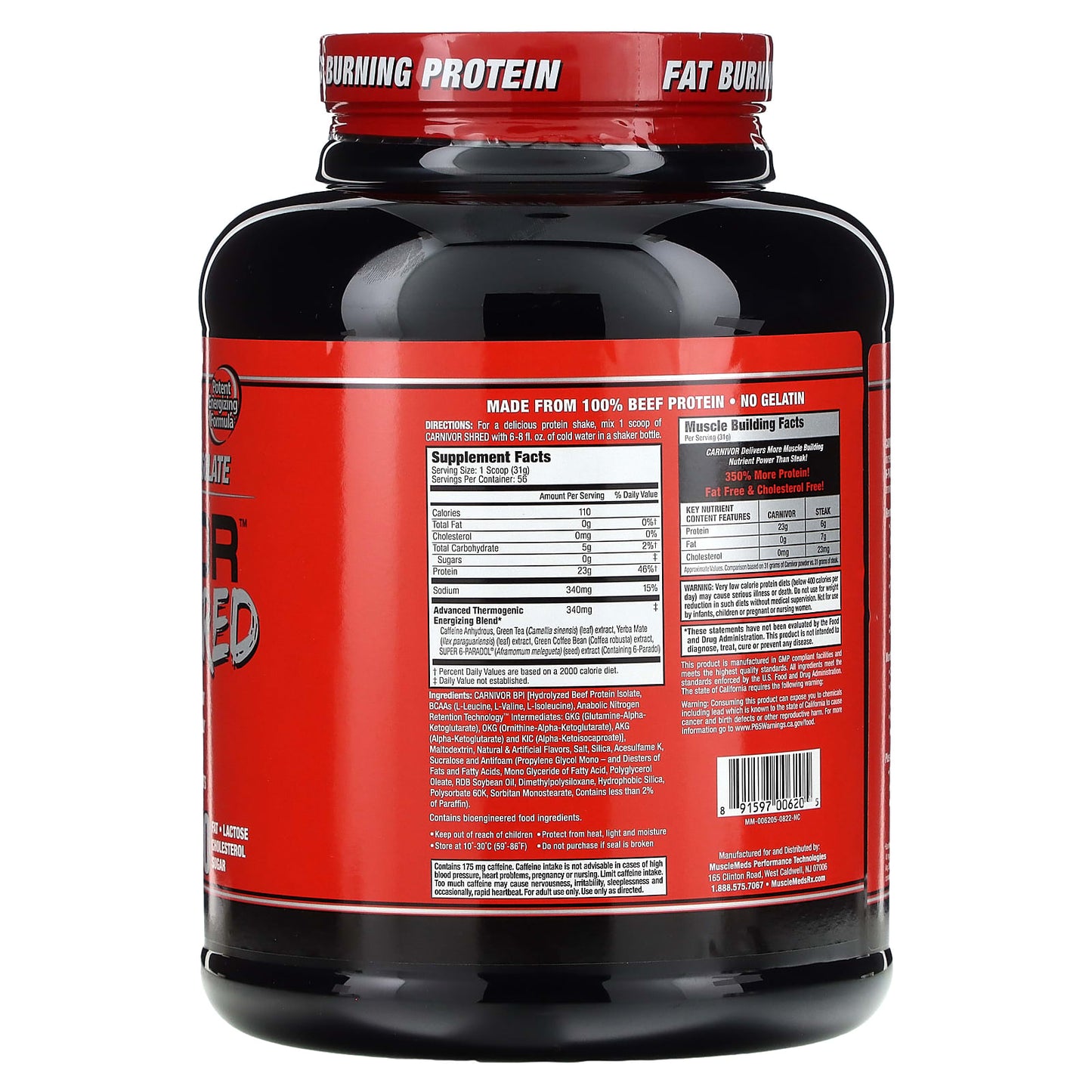MuscleMeds, Carnivor Shred, Hydrolyzed Protein, Vanilla Caramel, 3.8 lbs (1,736 g) - Image 2