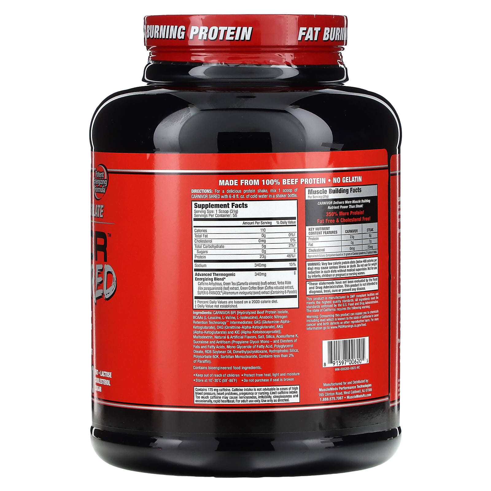 MuscleMeds, Carnivor Shred, Hydrolyzed Protein, Vanilla Caramel, 3.8 lbs (1,736 g) - Image 2