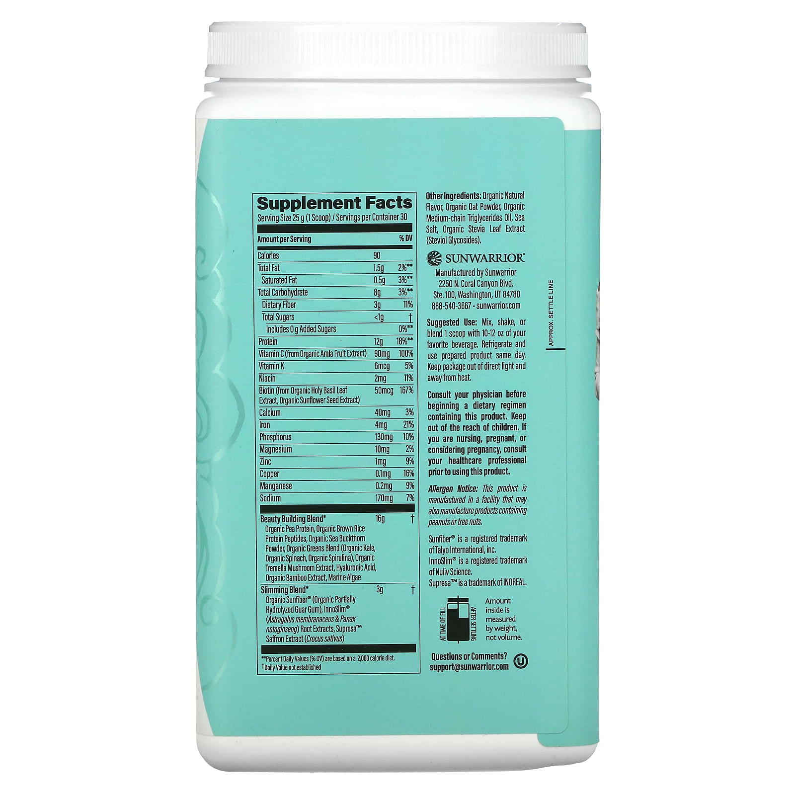 Sunwarrior, Shape, Slim Collagen Boost, Vanilla, 1.65 lb (750 g) - Image 2