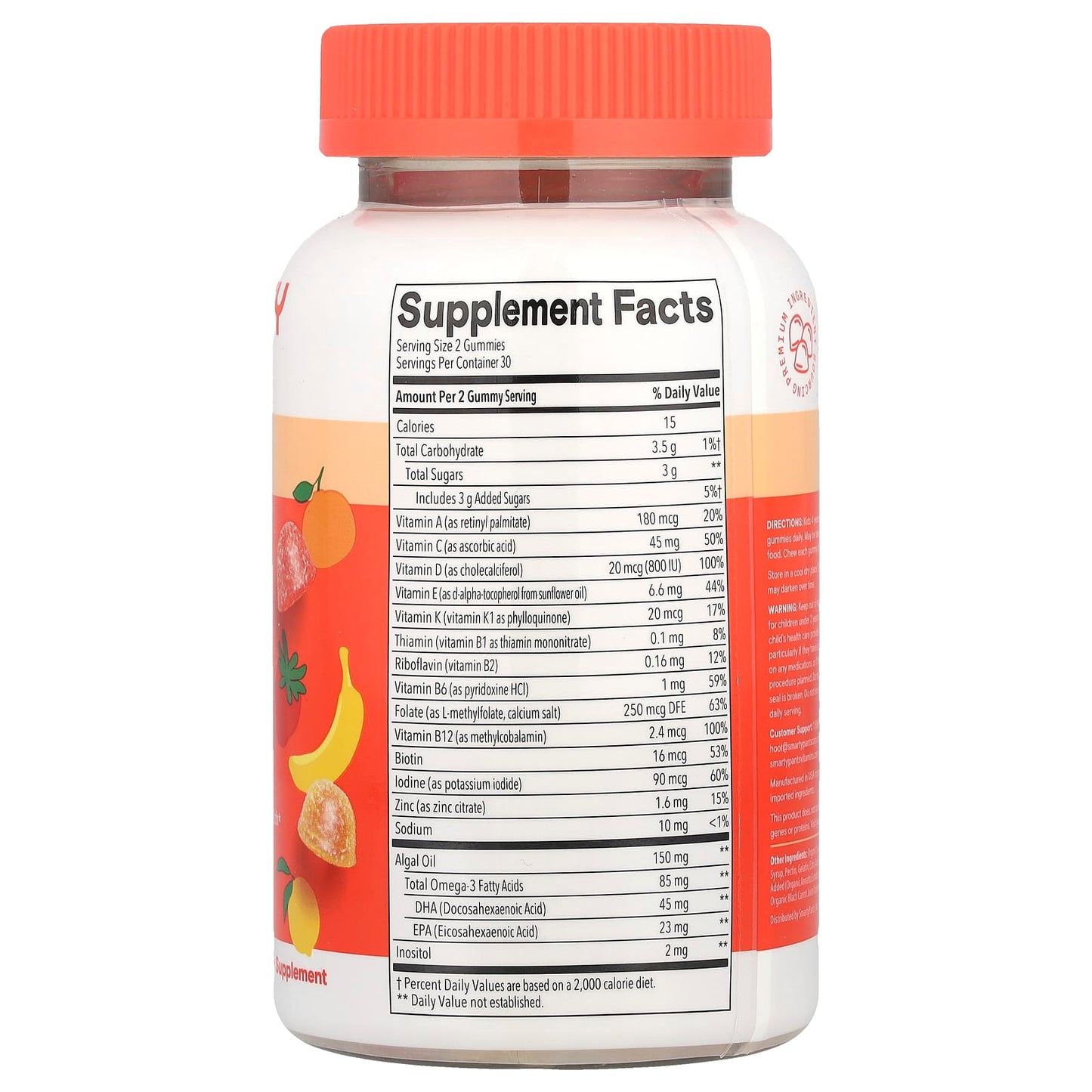SmartyPants, Kids Plus, Multi & Omegas Gummies, Lemon, Orange, and Strawberry Banana, 60 Gummies - Image 2