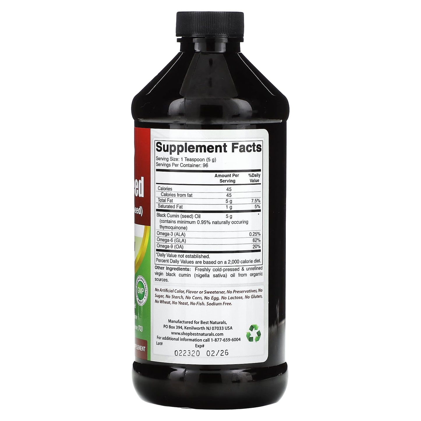 Best Naturals Black Seed Oil, 473ml, Cold Pressed, 100% Pure - Image 2