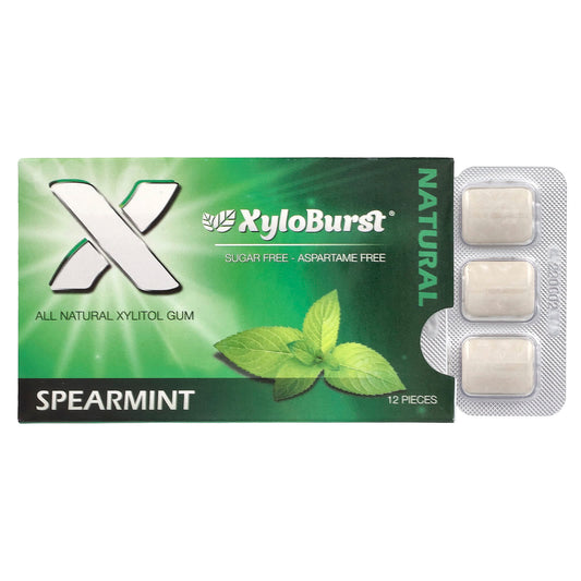 Xyloburst, Xylitol Gum, Spearmint, 12 Pieces - Image 1