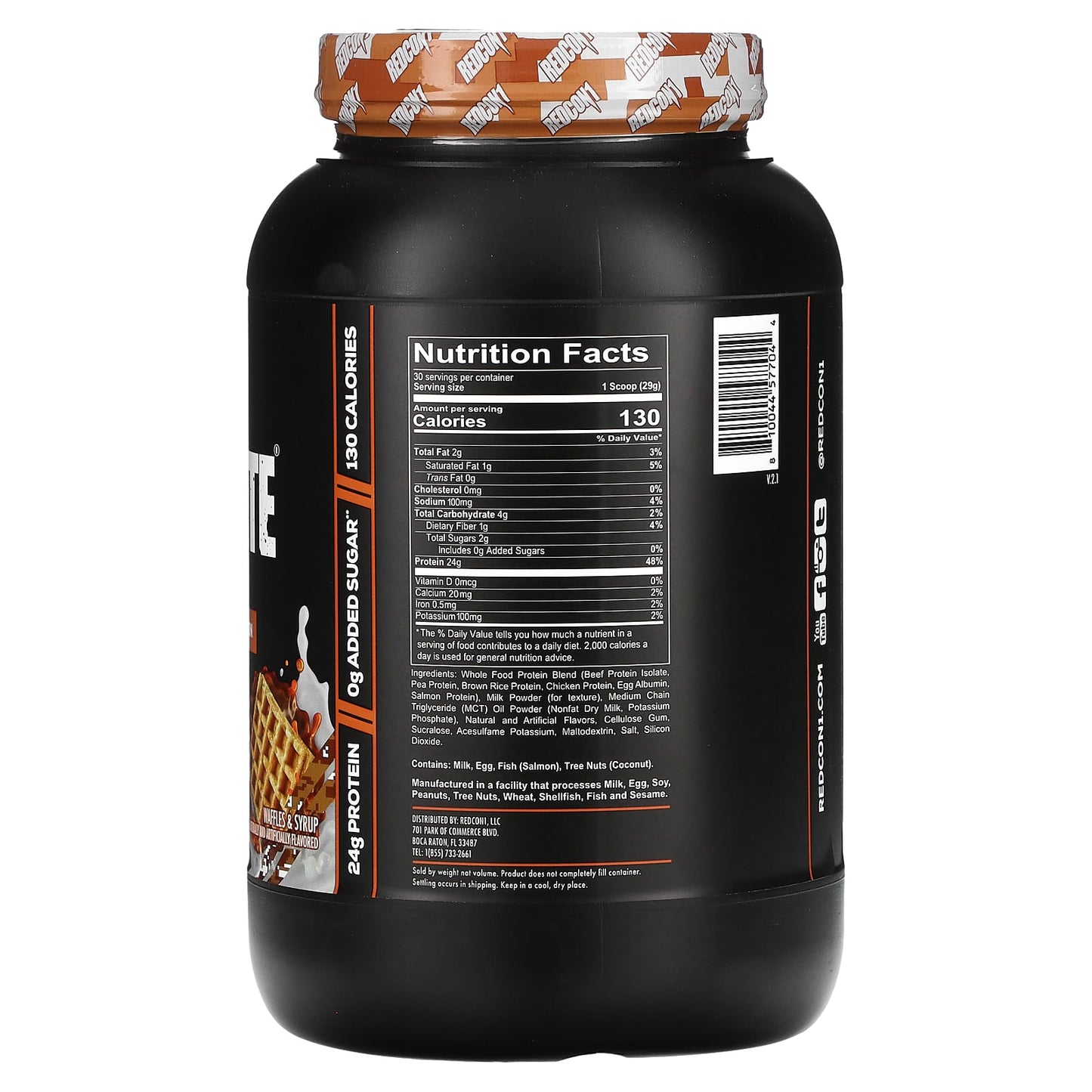 Redcon1, MRE Lite, Whole Food Protein, Waffles & Syrup, 1.92 lb (870 g) - Image 2