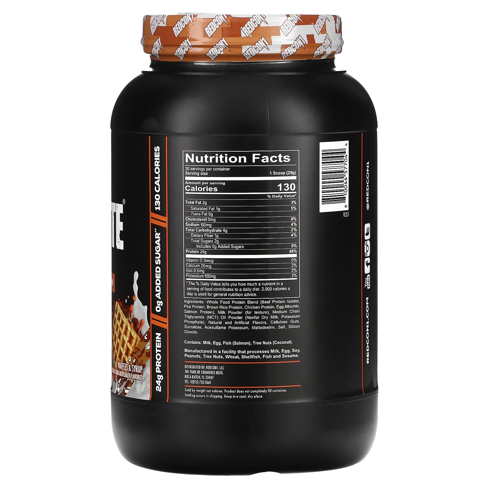 Redcon1, MRE Lite, Whole Food Protein, Waffles & Syrup, 1.92 lb (870 g) - Image 2