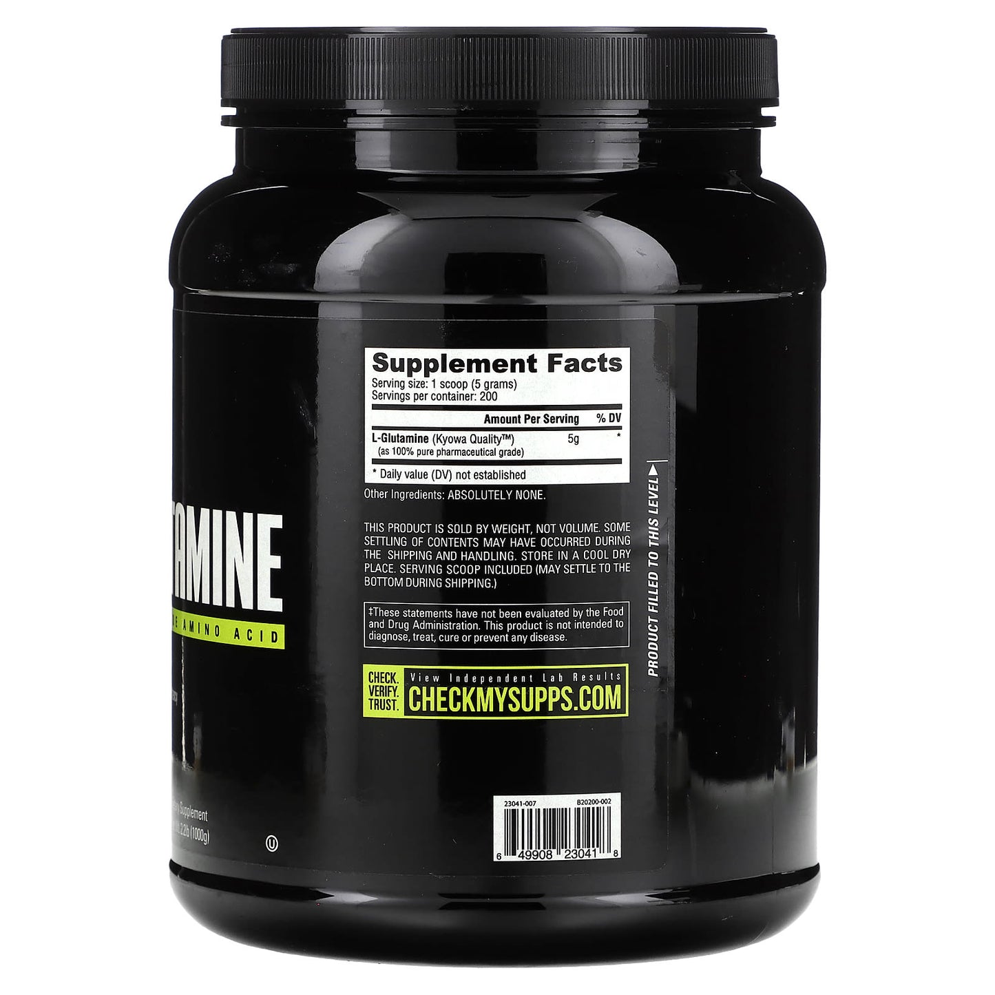 NutraBio, Glutamine, Pure Grade Amino Acid, 2.2 lbs (1,000 g) - Image 2