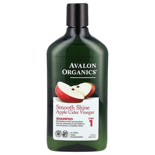 Avalon Organics Smooth Shine Apple Cider Vinegar Shampoo, 11 fl oz - Image 1