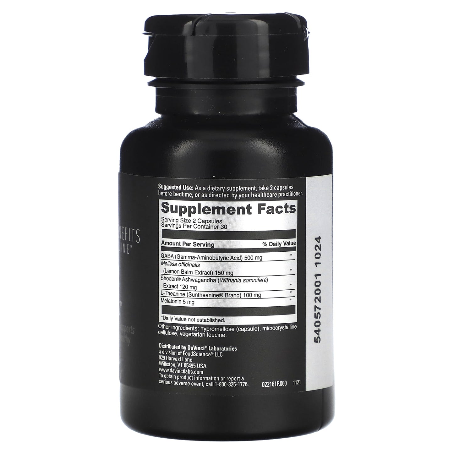 DaVinci Laboratories Sleep Benefits Supplement - 60 Capsules - Image 2
