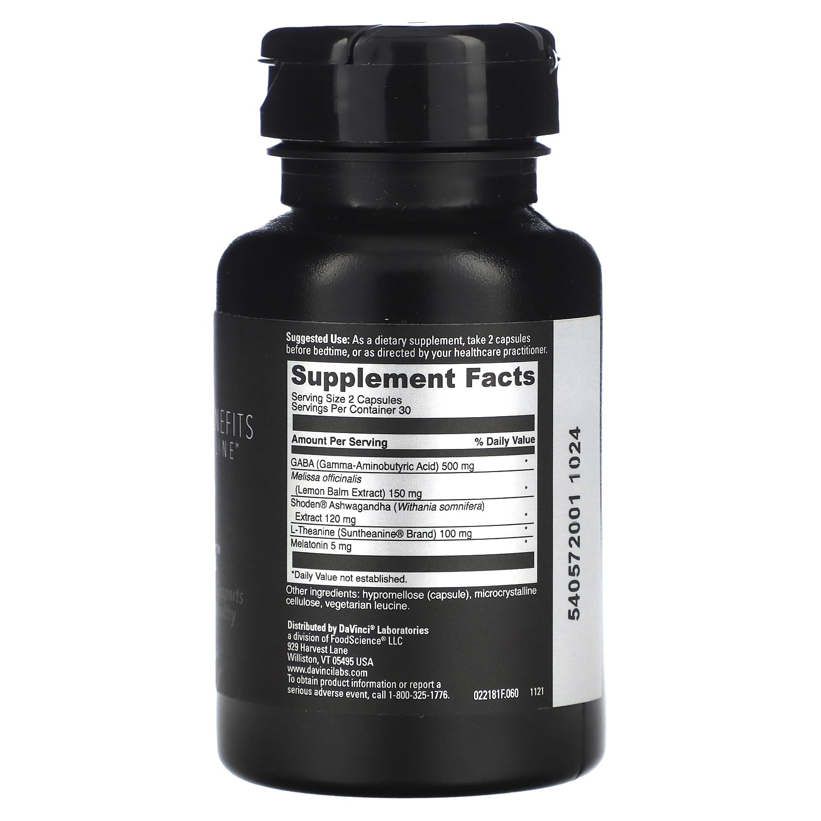 DaVinci Laboratories Sleep Benefits Supplement - 60 Capsules - Image 2